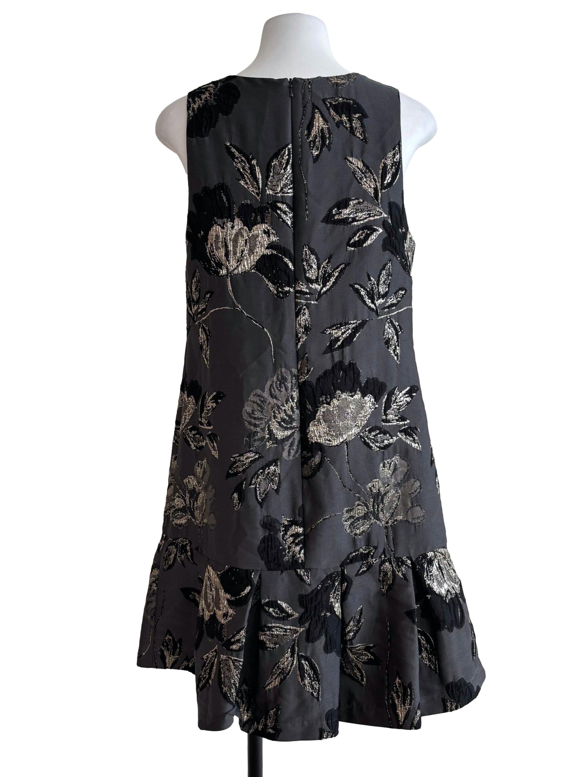 Fog Grey Sleeveless Jacquard Dress