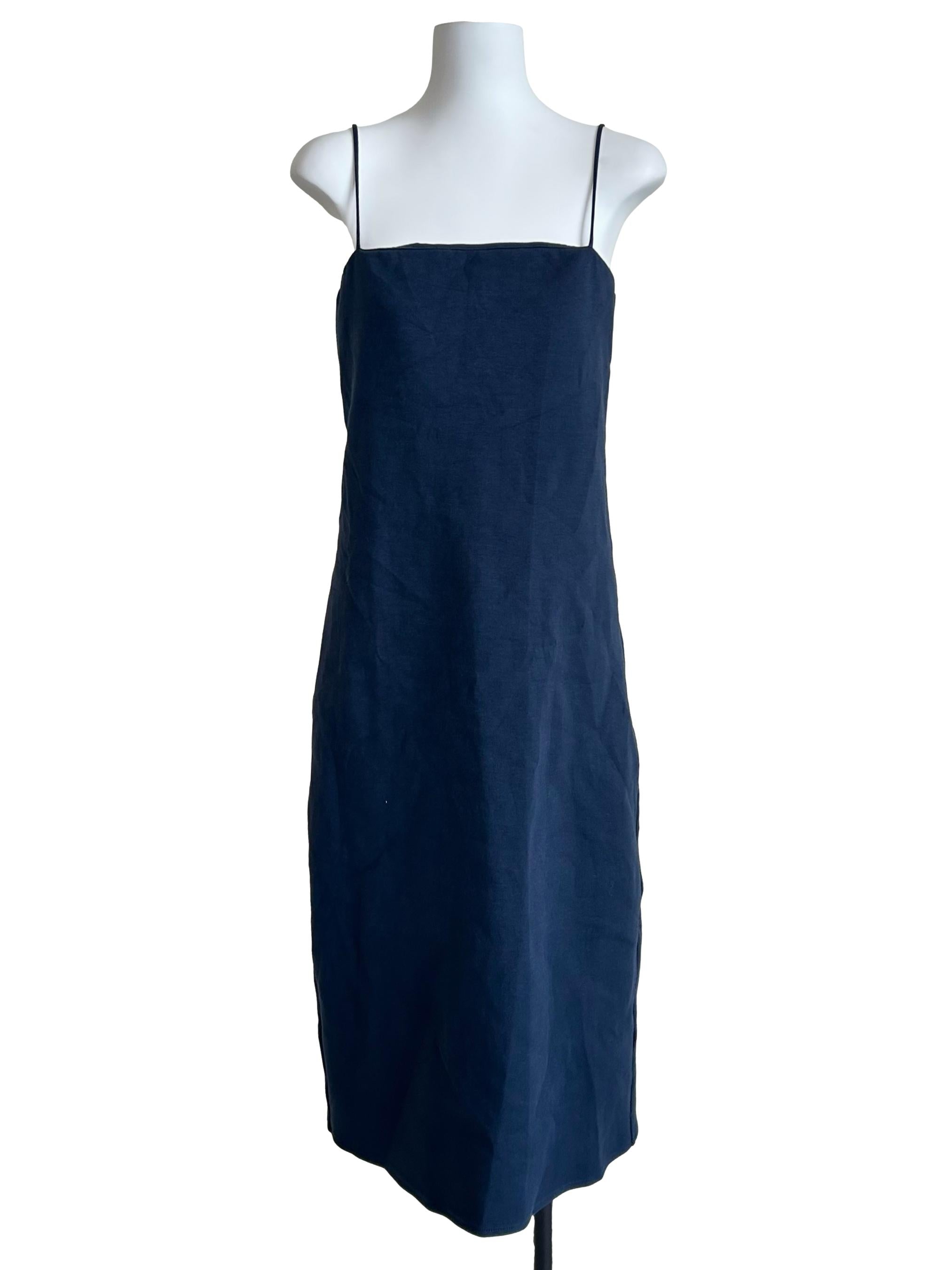 Dusty Blue Square-Neck Cami Slip Dress