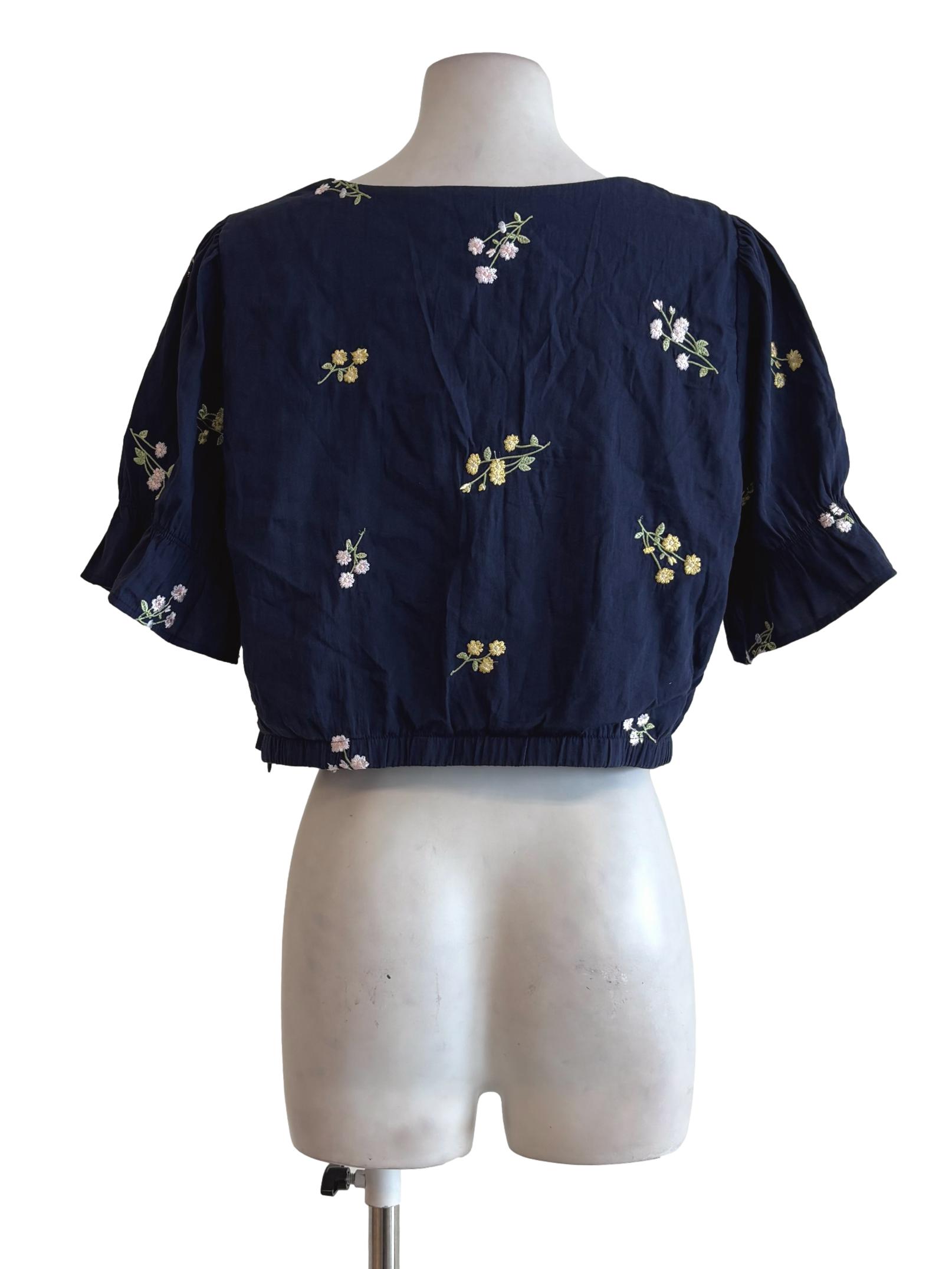 Midnight Blue Square Neck Top TCL