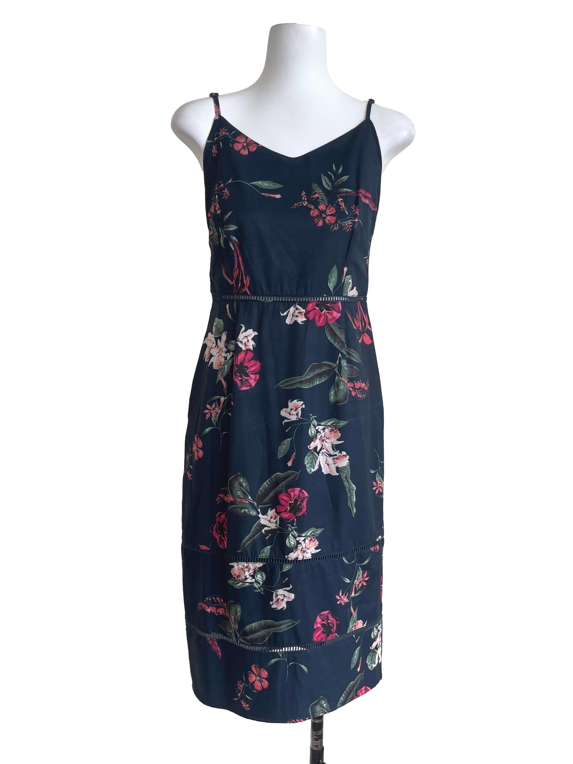 Navy Blue Floral Dress