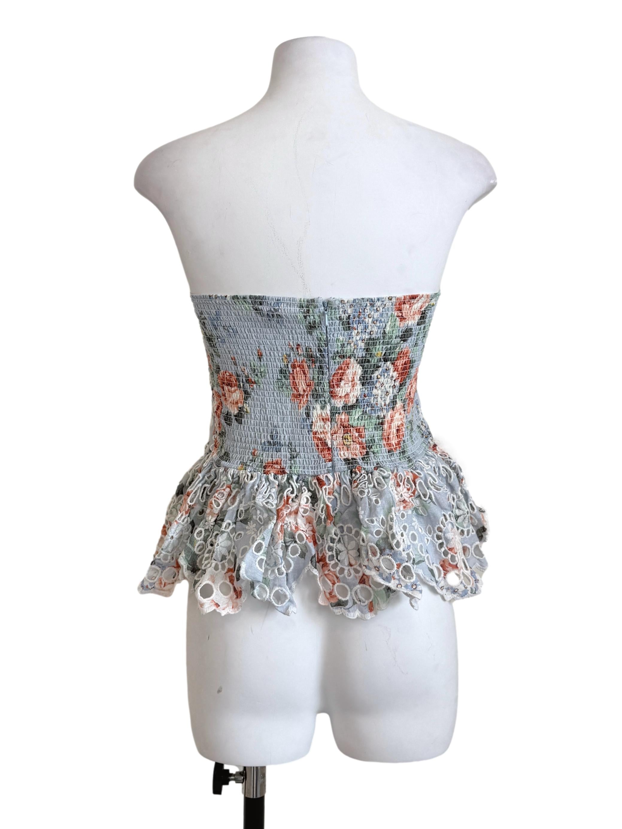 Sky Blue Strapless Top