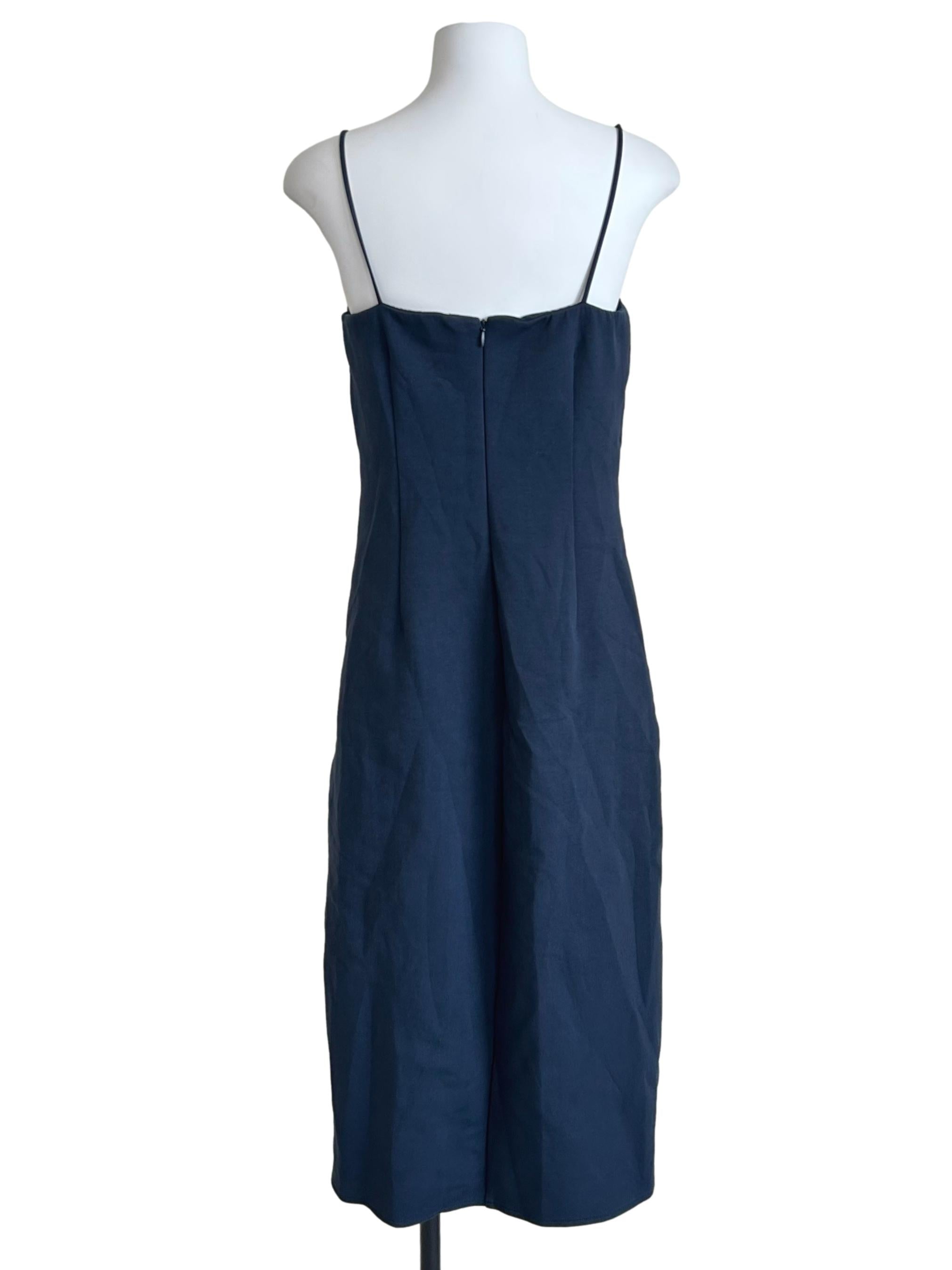 Dusty Blue Square-Neck Cami Slip Dress