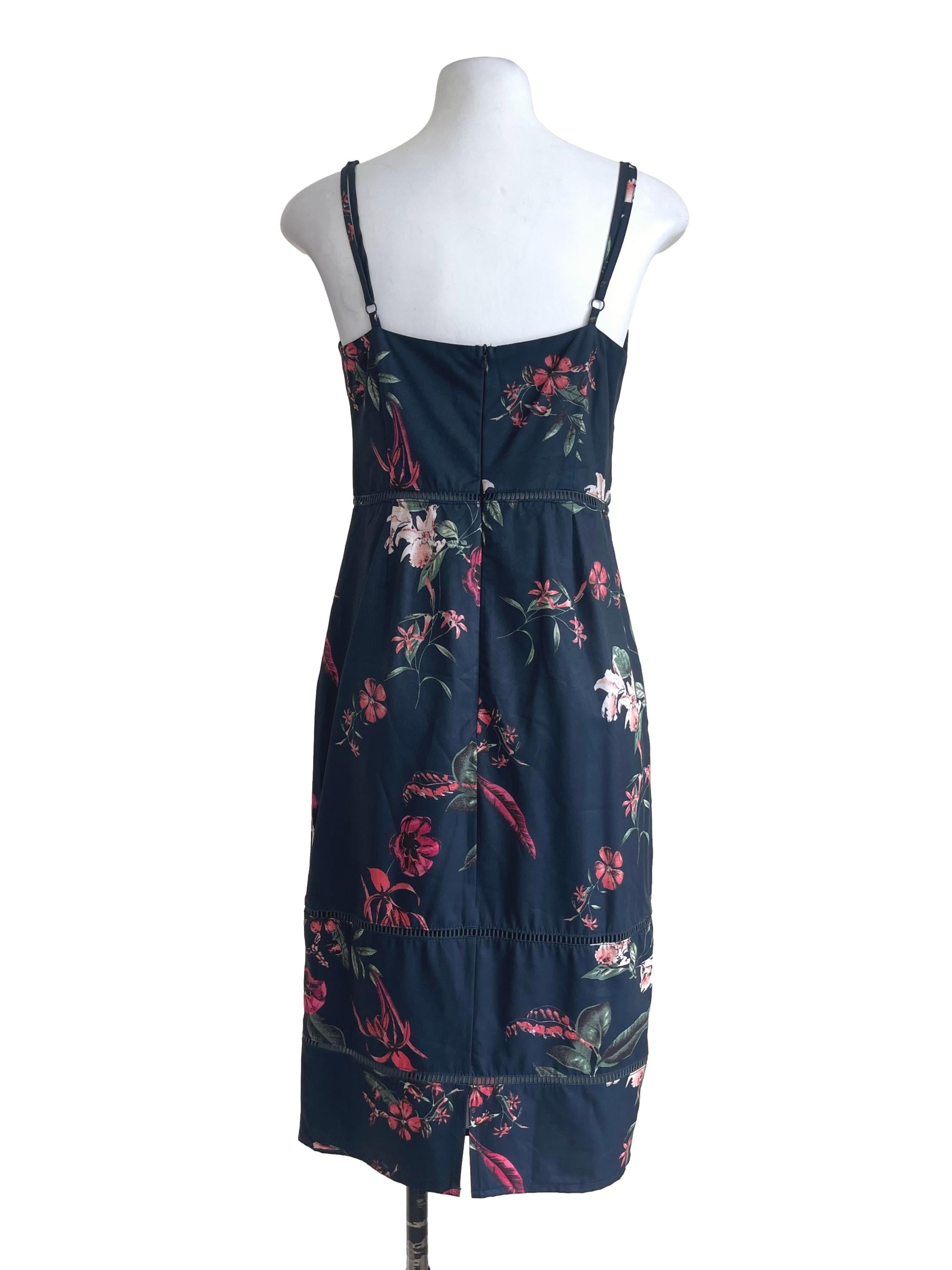 Navy Blue Floral Dress
