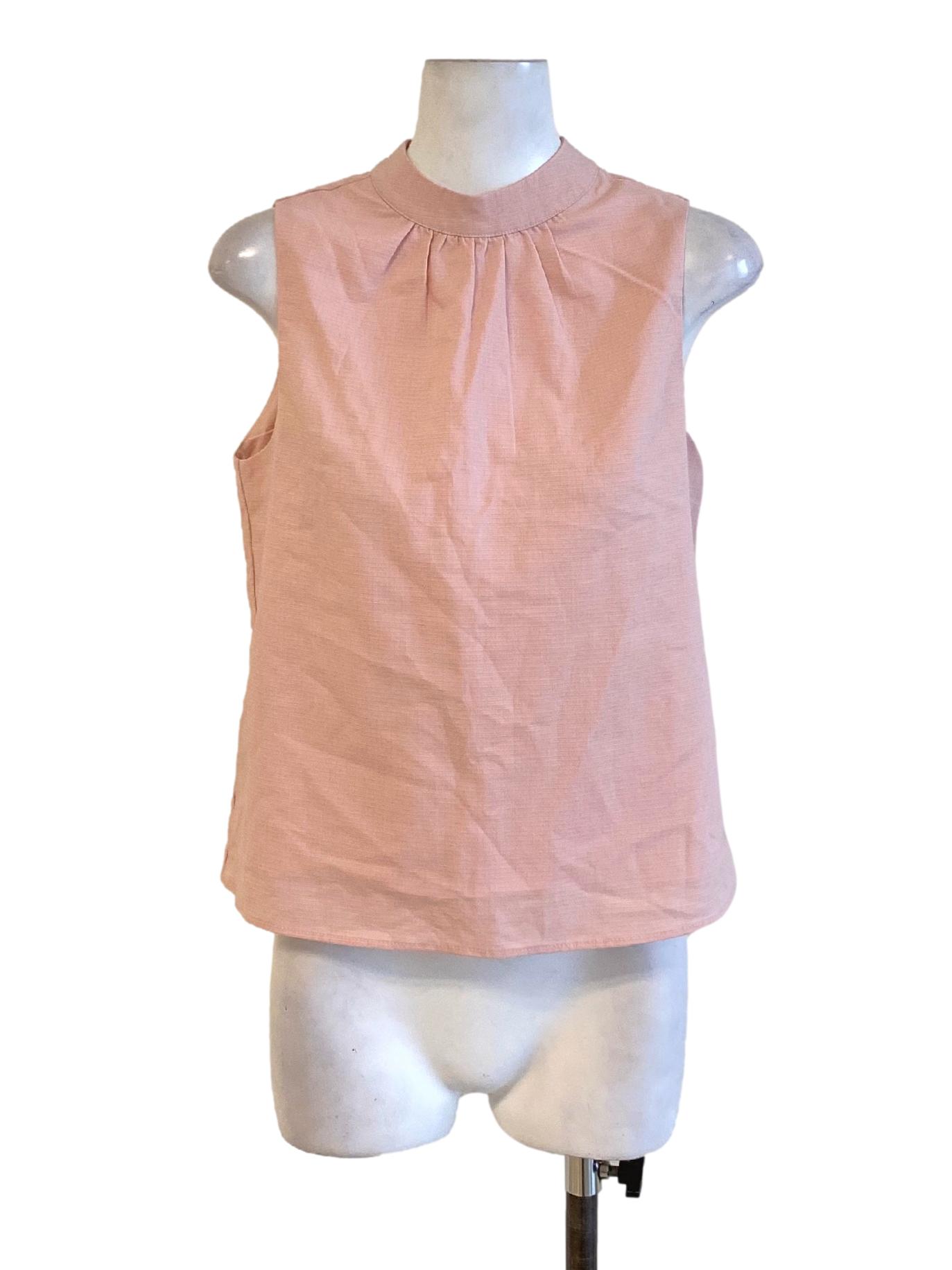 Flamingo Pink High Neck Sleeveless Loose Top