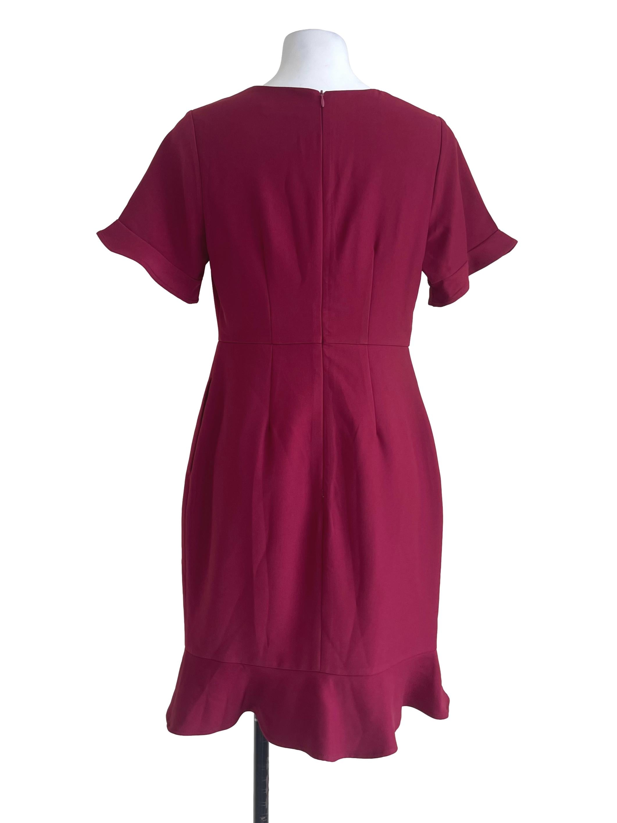 Maroon Ruffle Dress