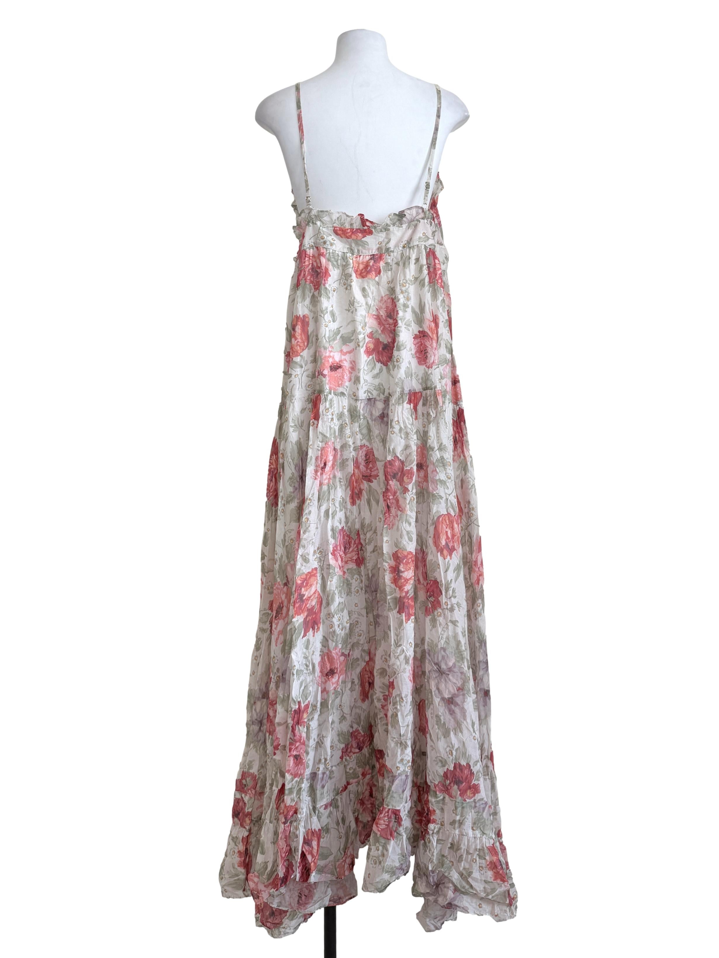 Multicolor Flower Printed Drop Waist Dress