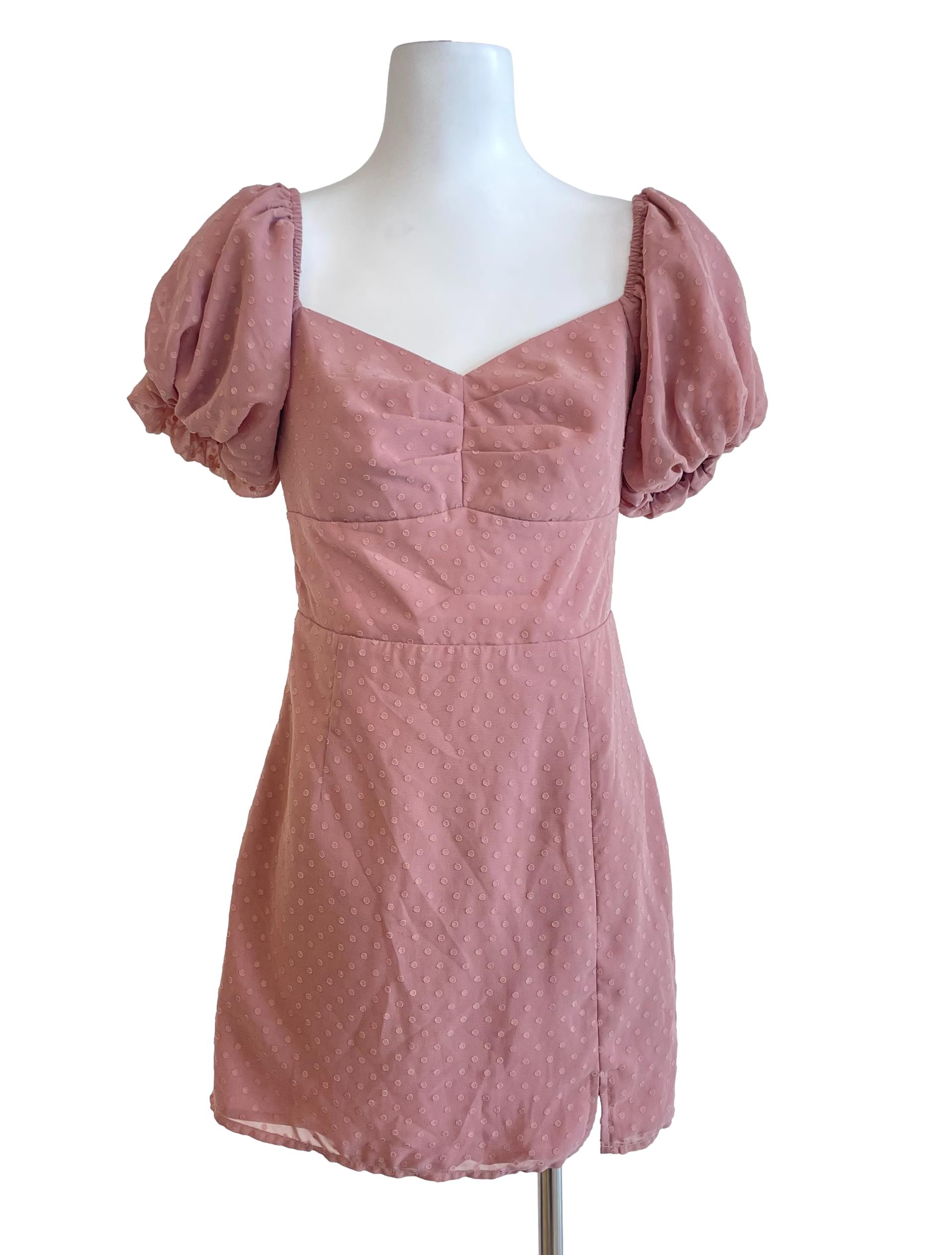 Blush Pink Dots Pattern Sun Dress