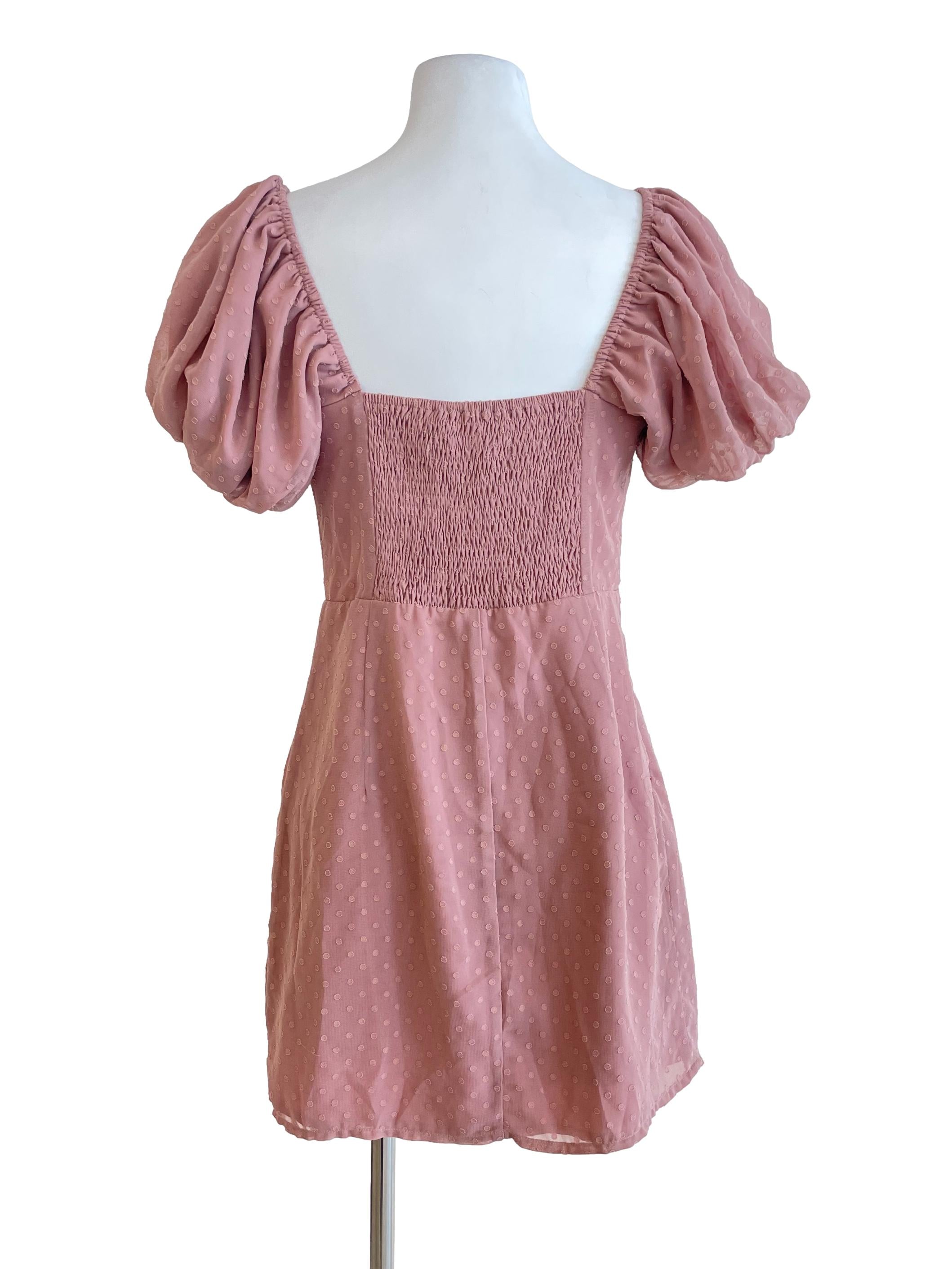Blush Pink Dots Pattern Sun Dress