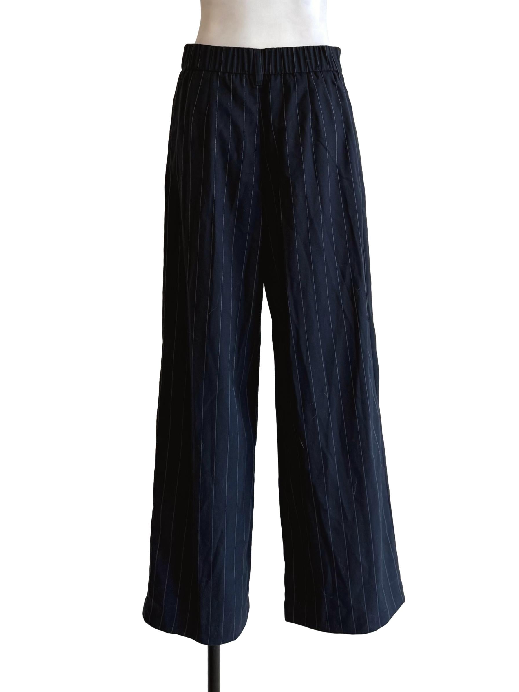 Dark Navy Pinstripe Formal Pants