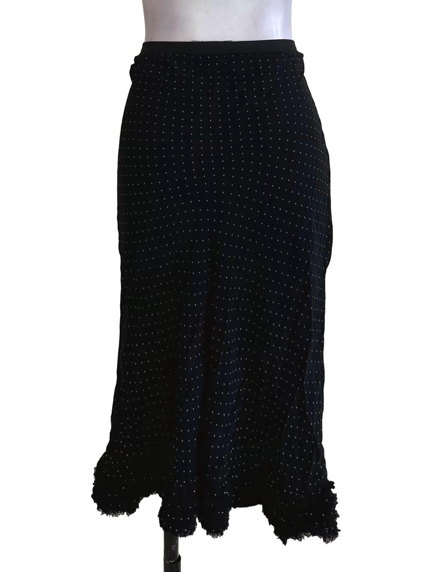 Raven Black Polkadot Chiffon Skirt