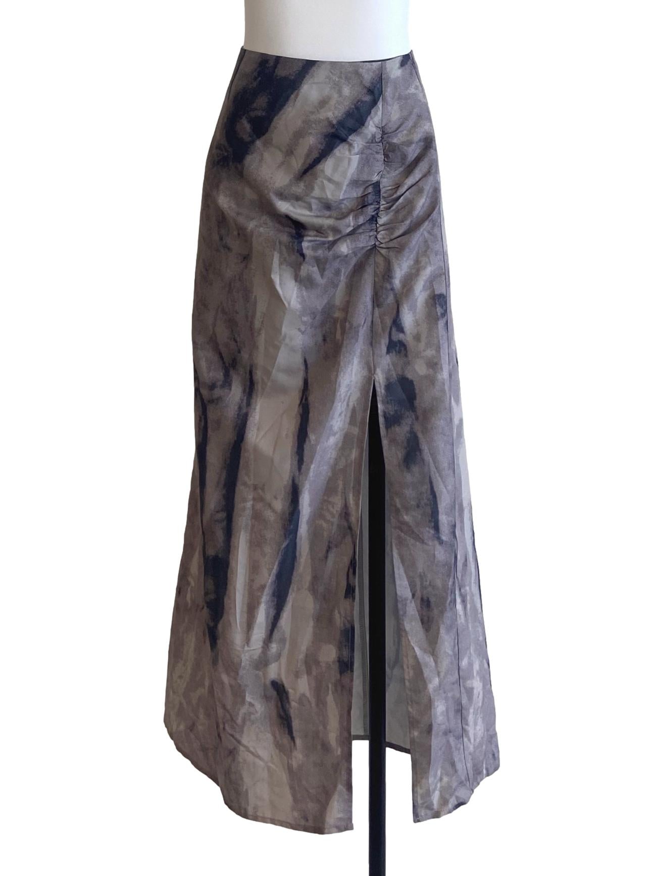 Grey & Black Slit Skirt TTR