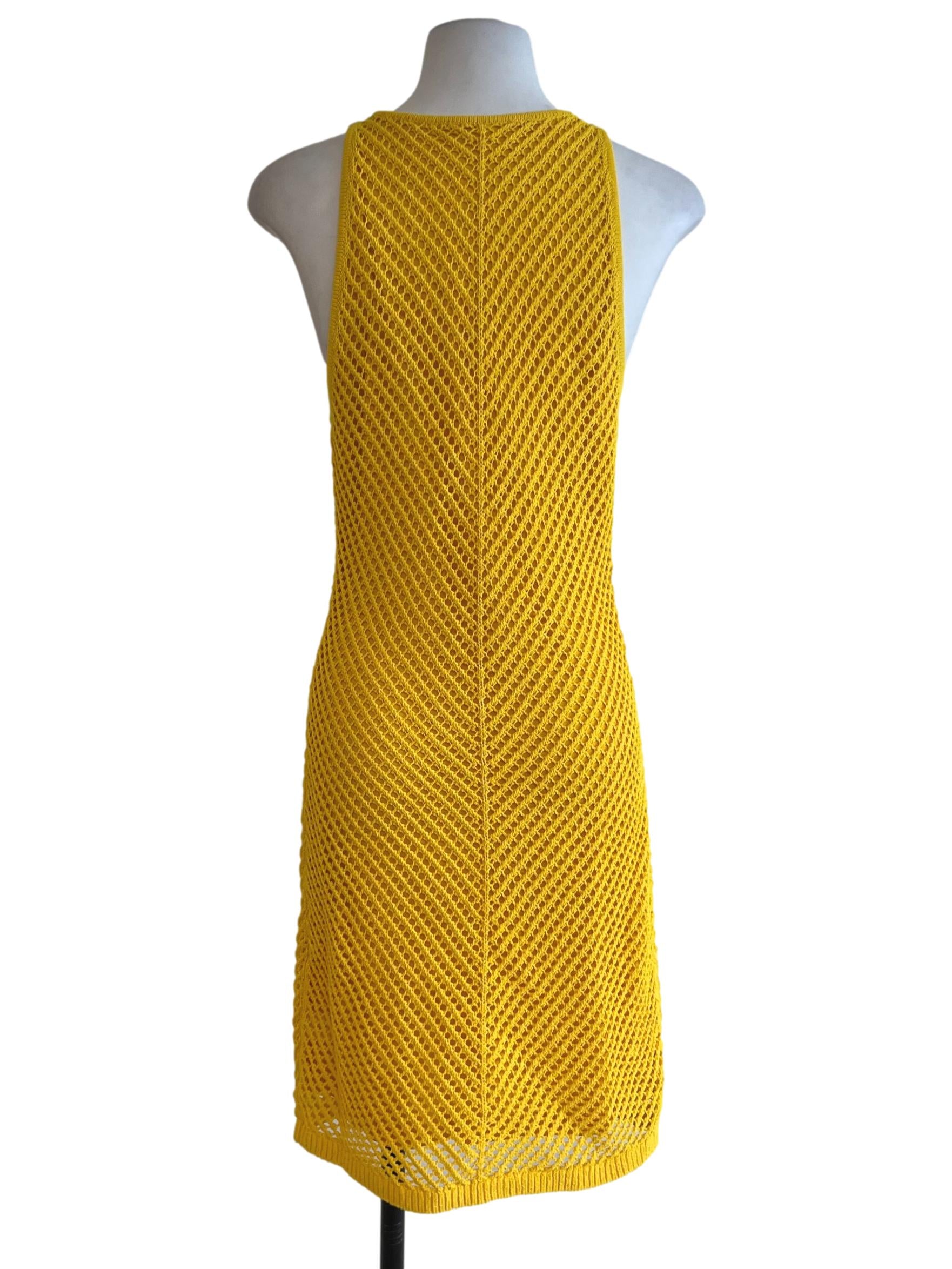 Butter Yellow Crochet Sheath Dress
