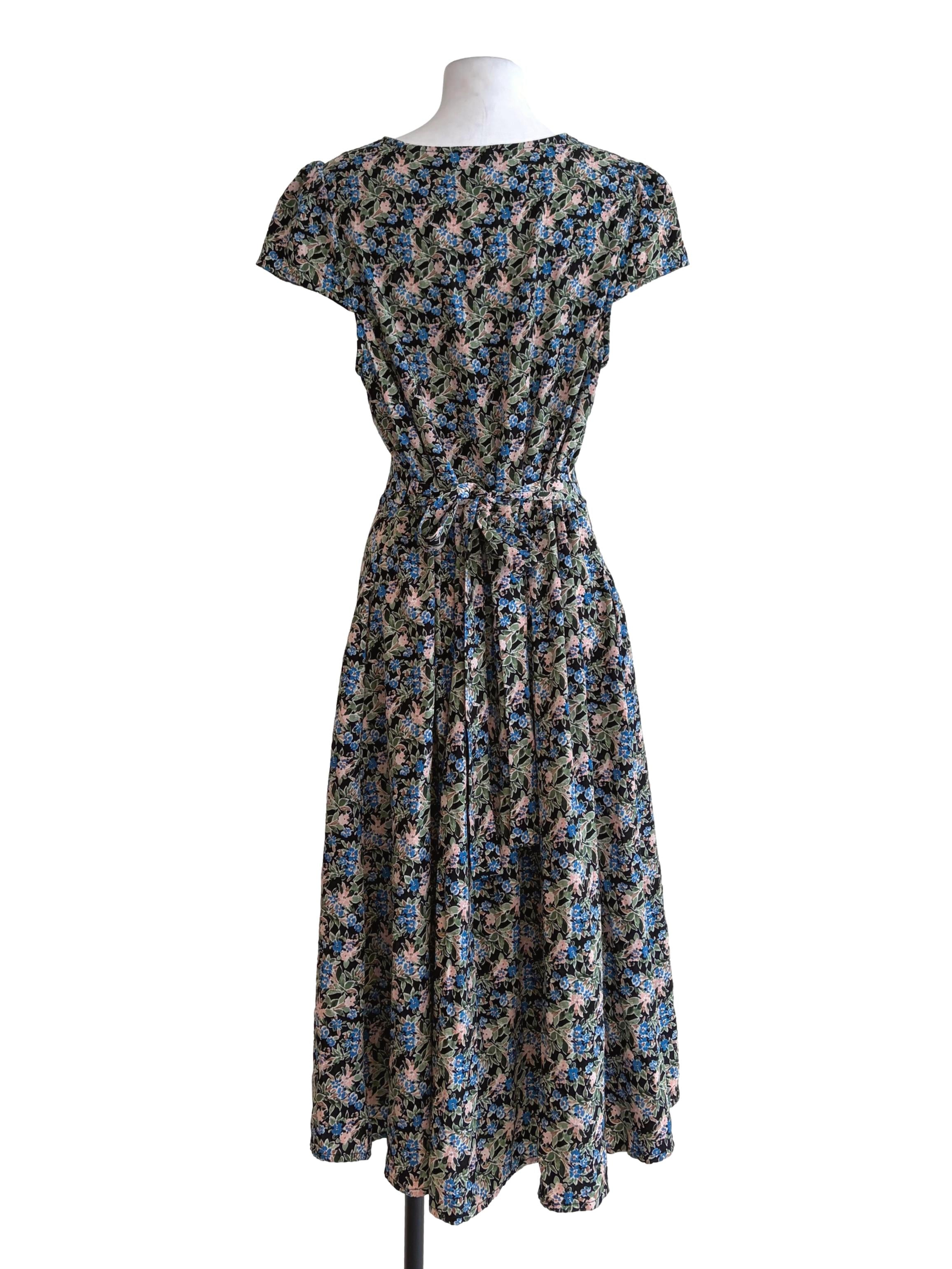 Jade Black Floral Prints Button Down Shirt Dress
