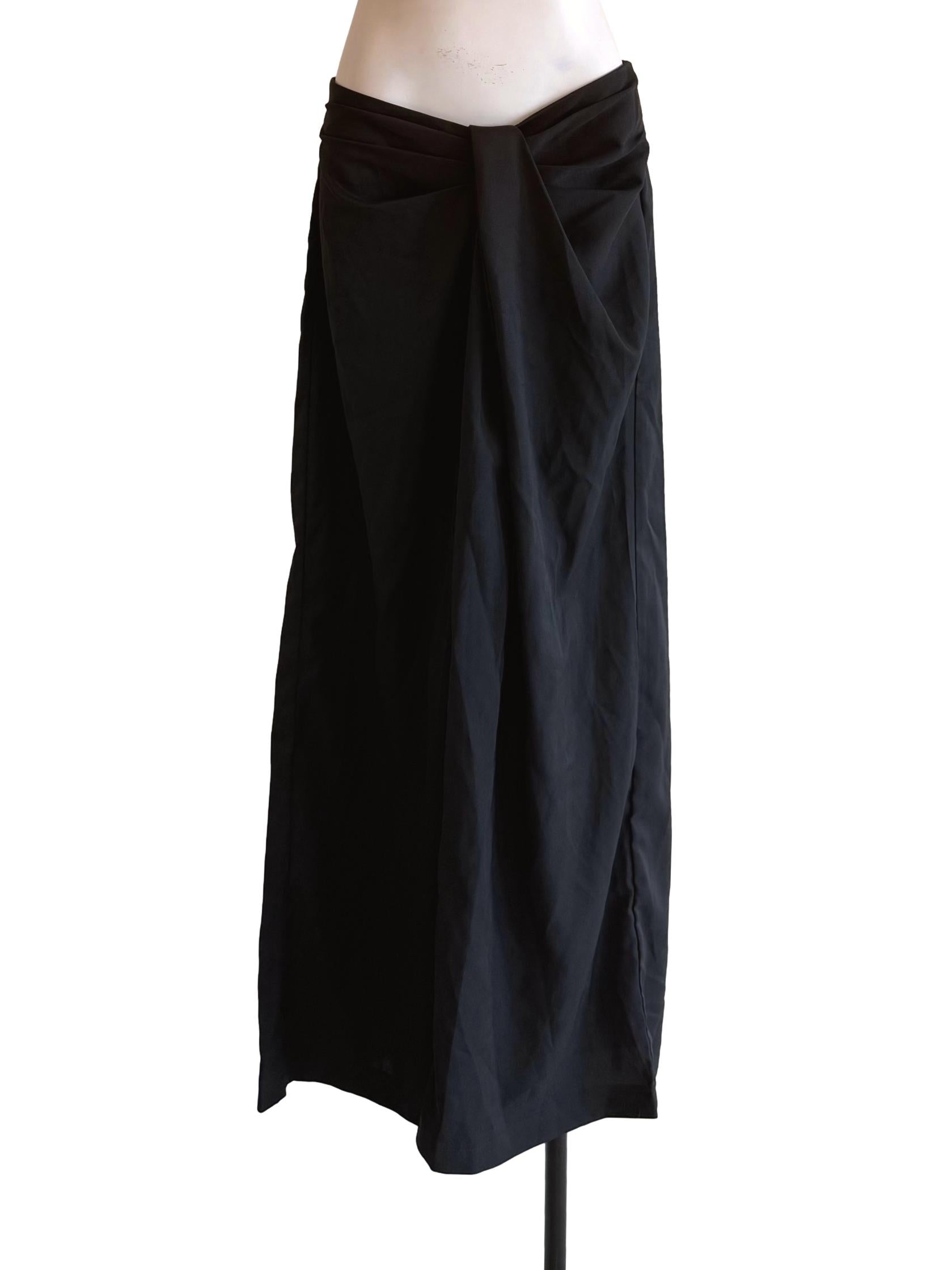 Charcoal Draped Wide Pants