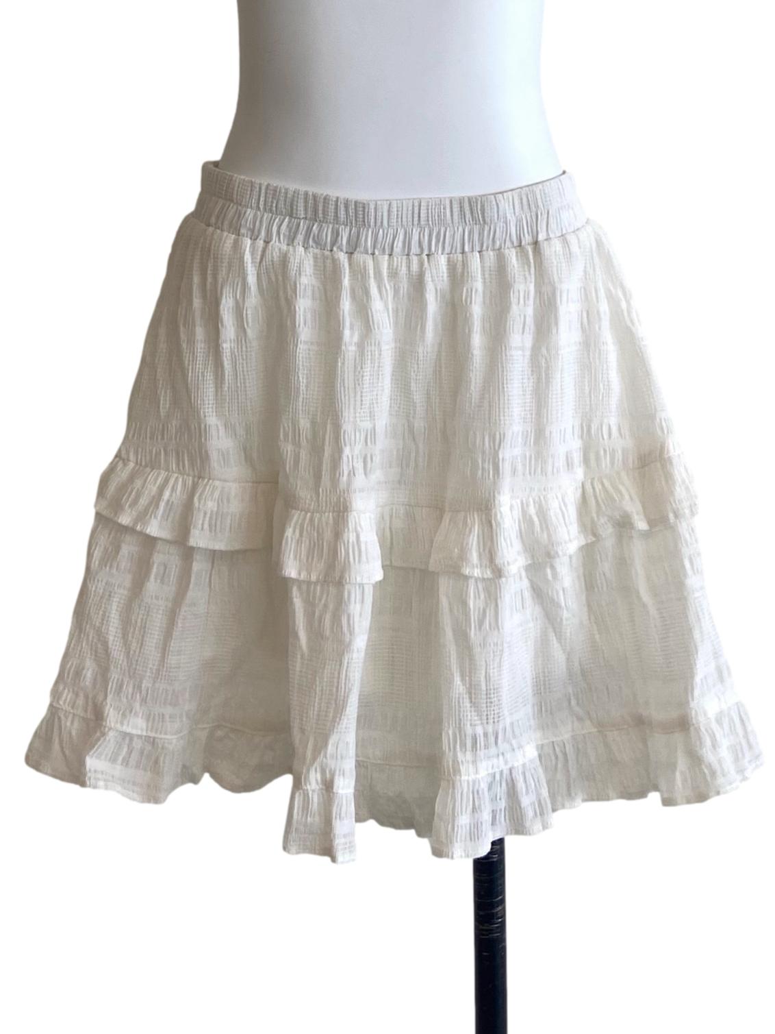 White Tartan Layered Skirt TTR