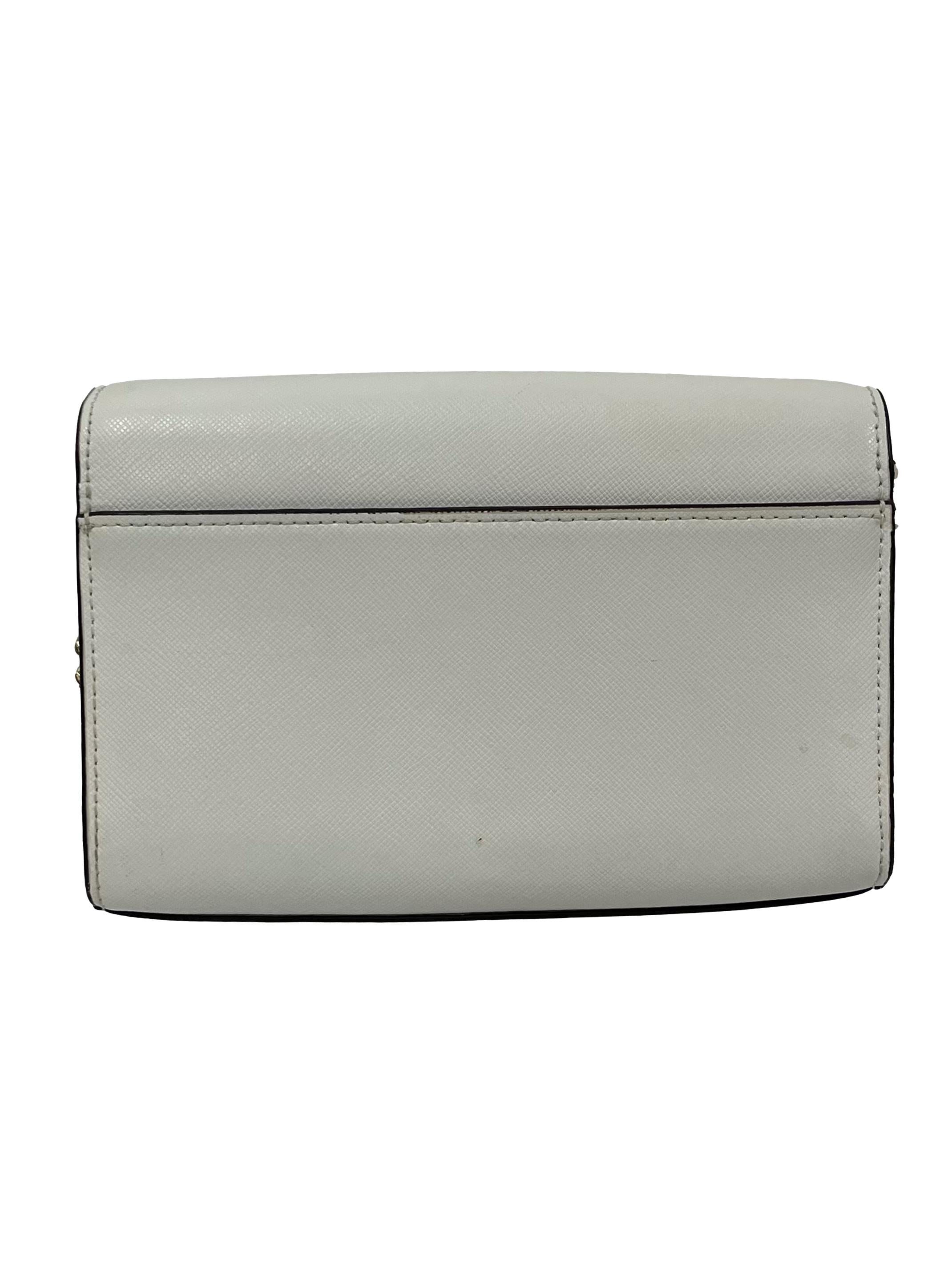 White Staci Small Flap Crossbody Bag