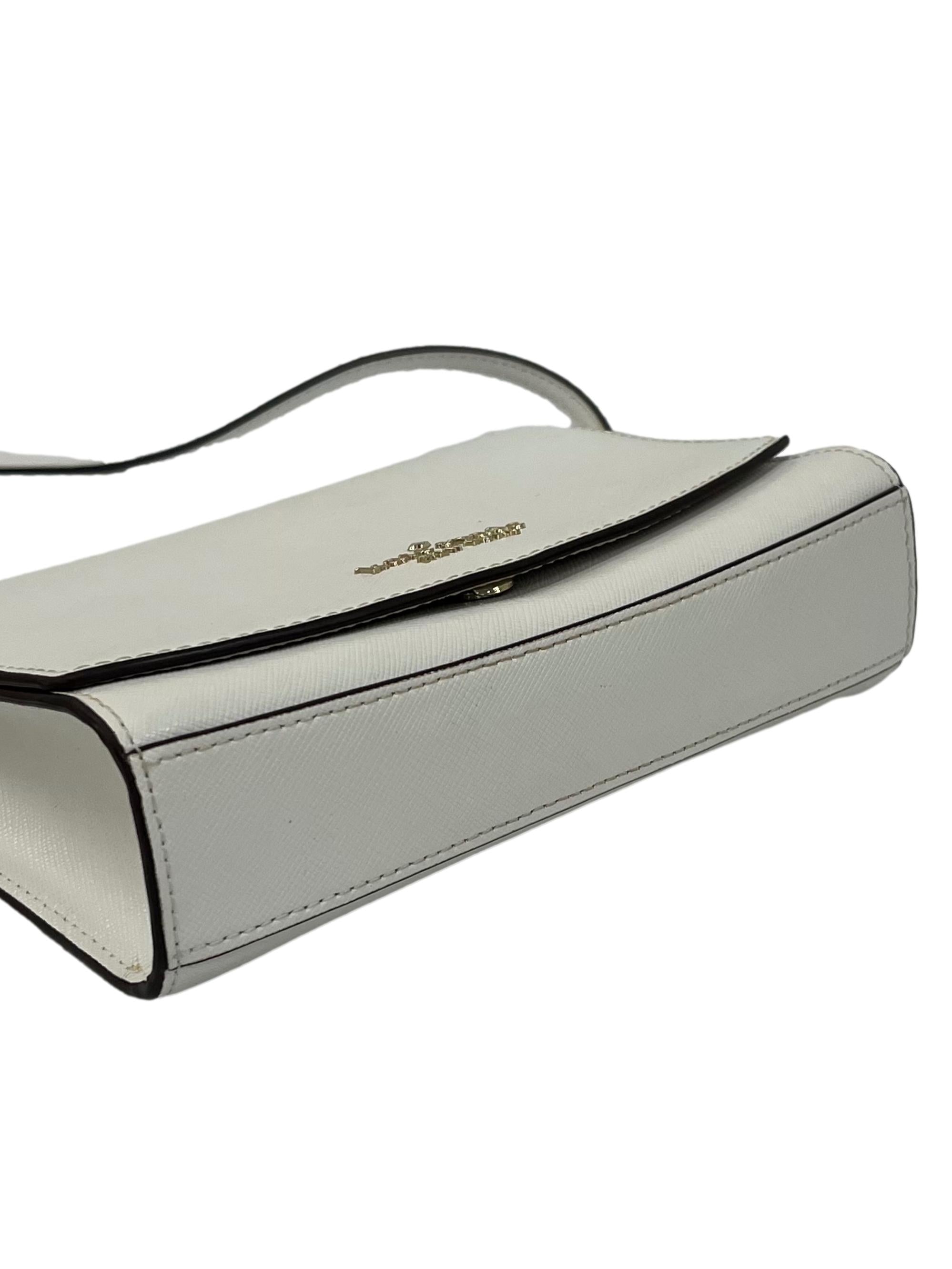 White Staci Small Flap Crossbody Bag