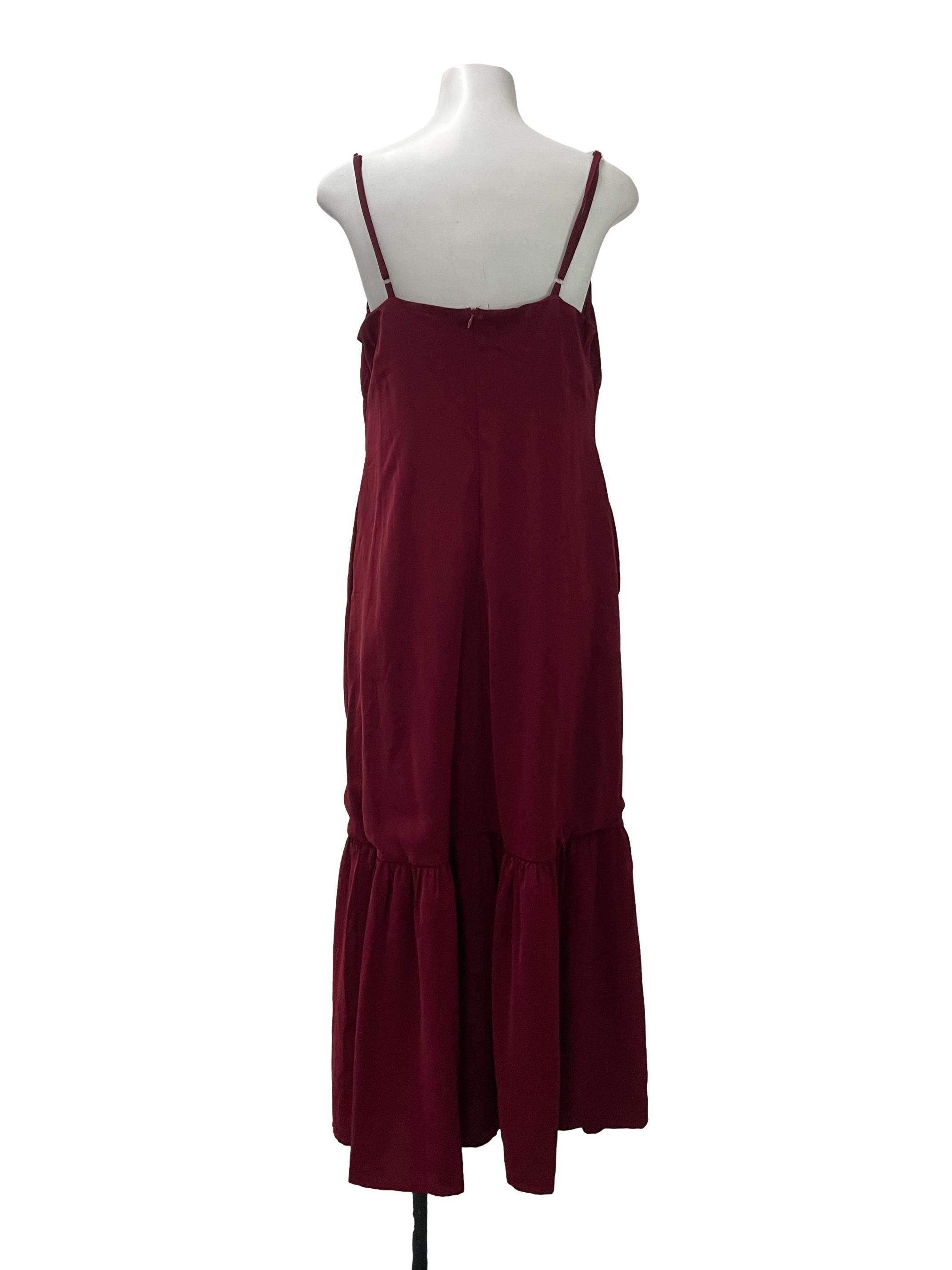 Red Ruched Peplum Dress