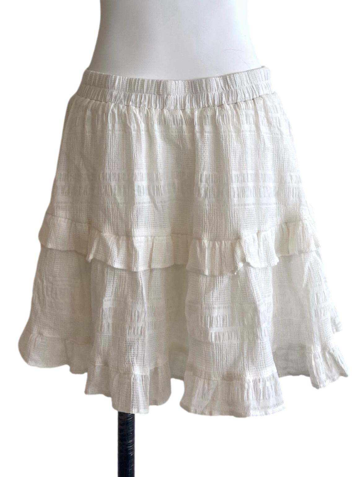 White Tartan Layered Skirt TTR