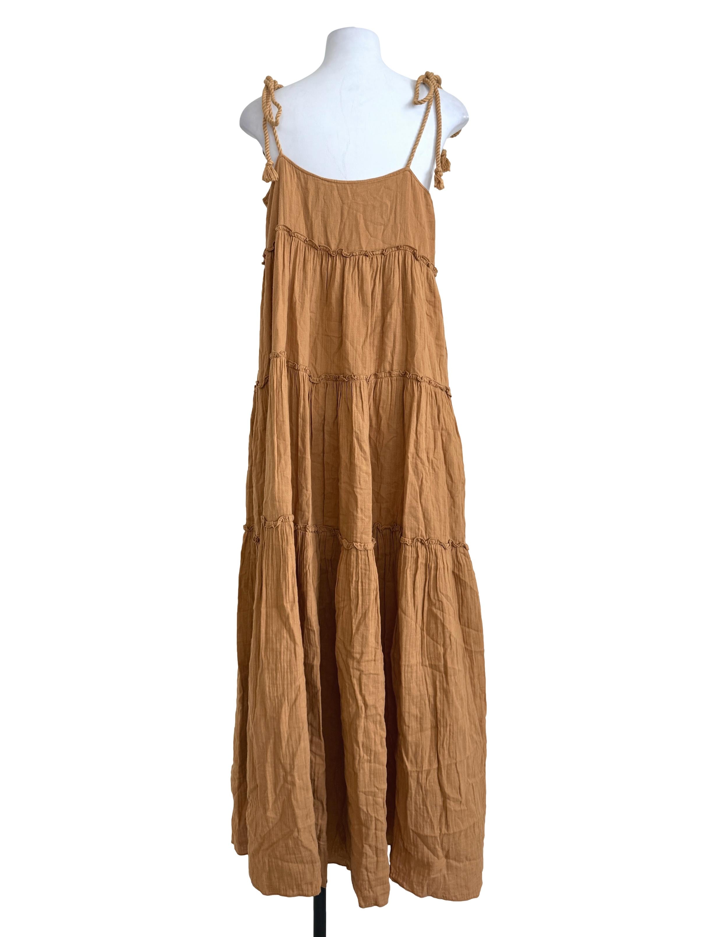 Gold Yellow Tiered Dress