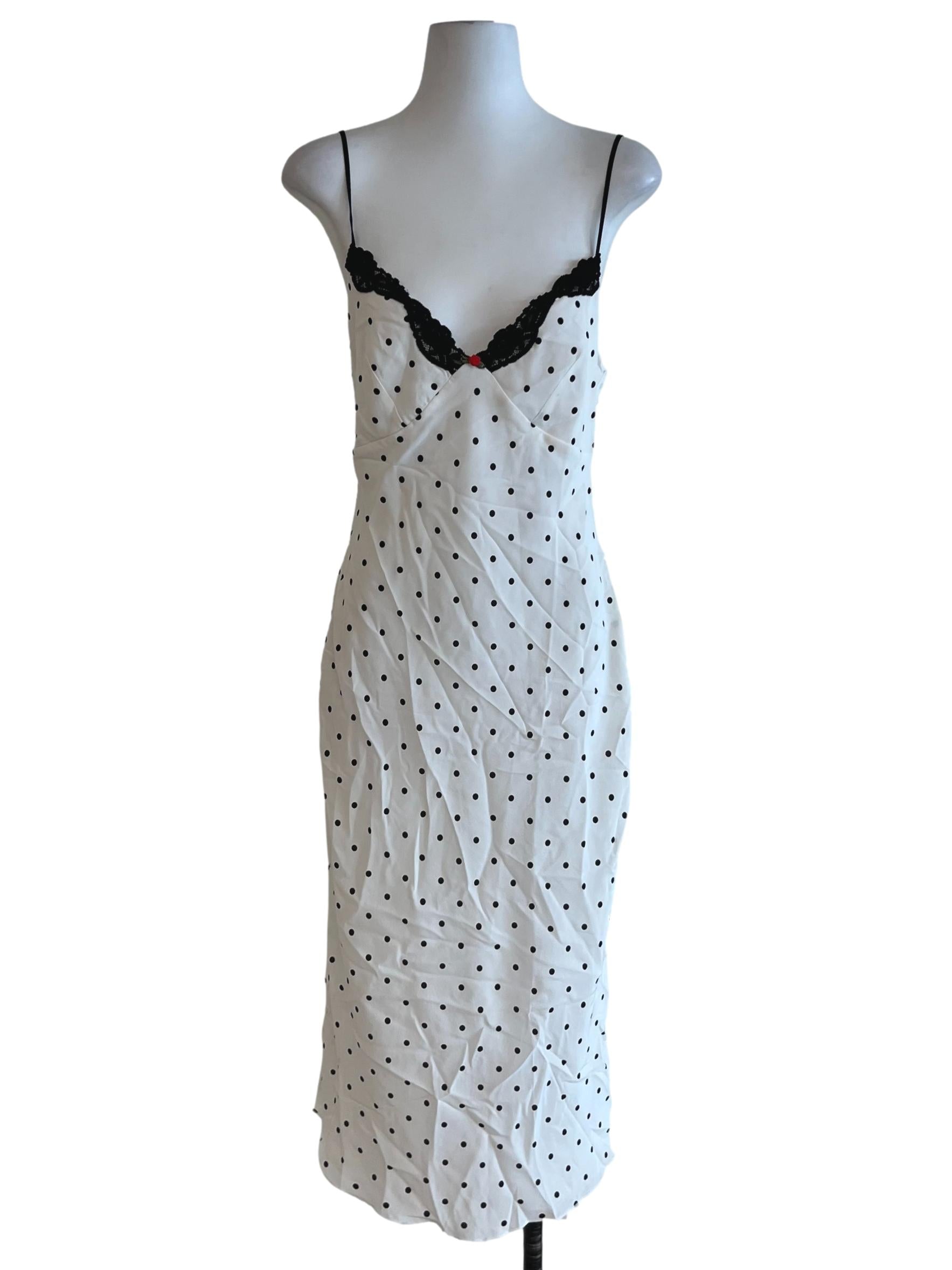 White Polka Dot Slip Dress
