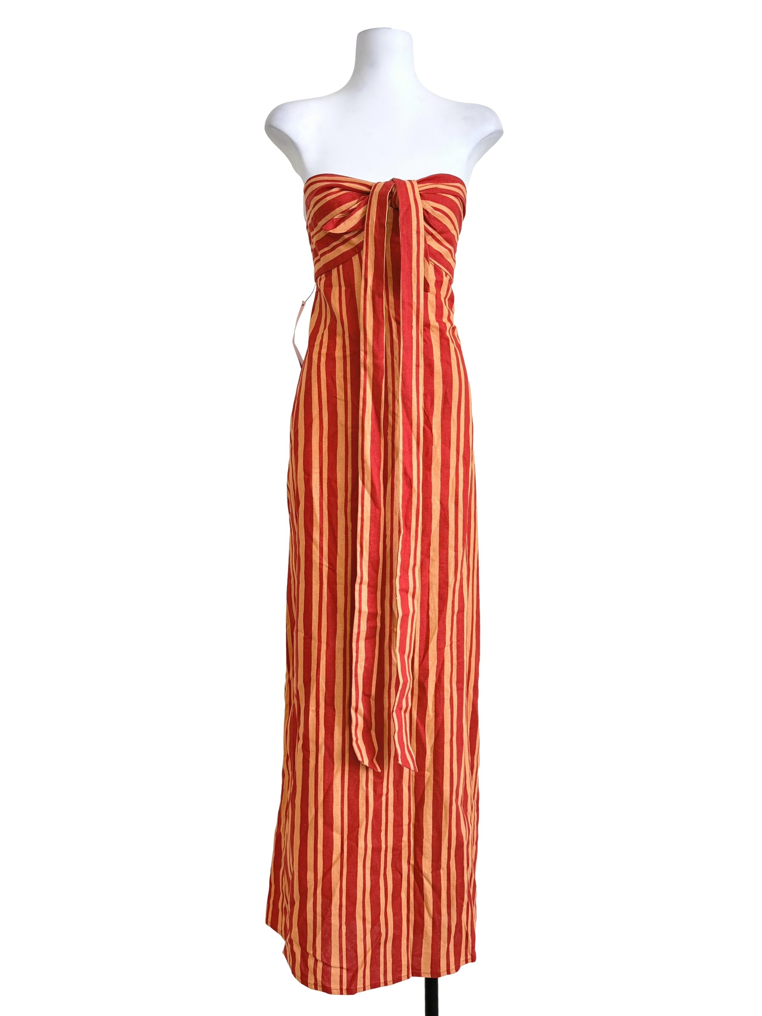 Rose Red Stripe Sheath Dress