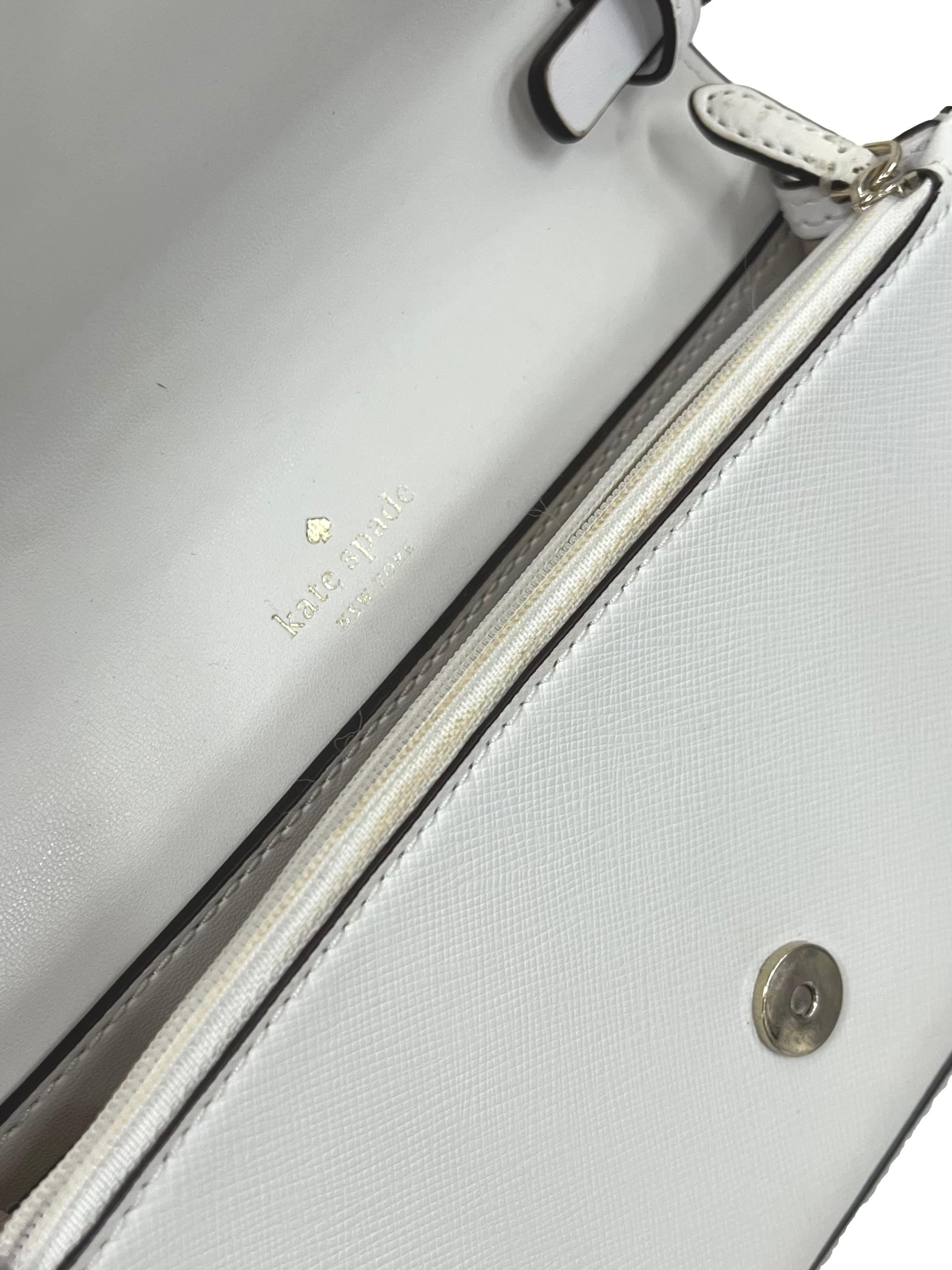 White Staci Small Flap Crossbody Bag