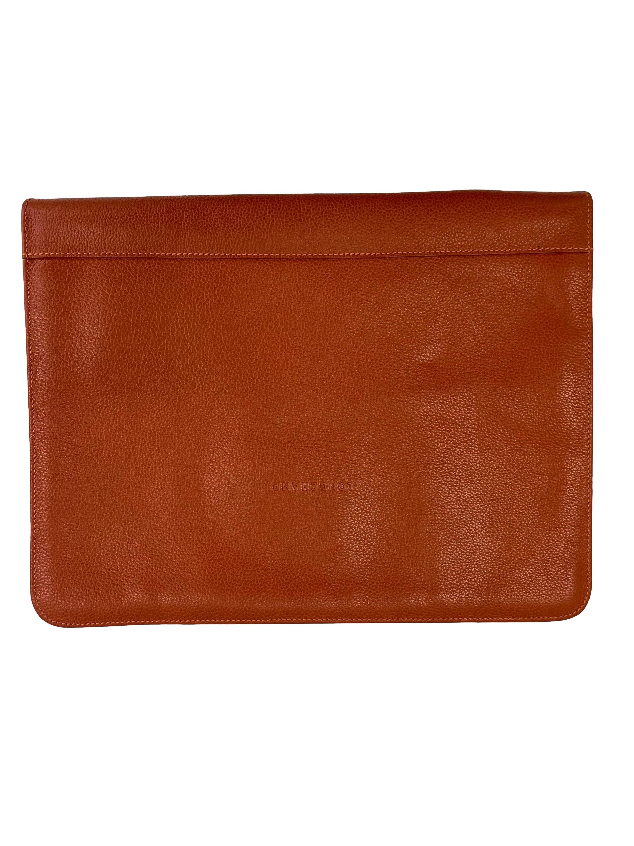 Burnt Orange Le Foulonne Leather Laptop Case