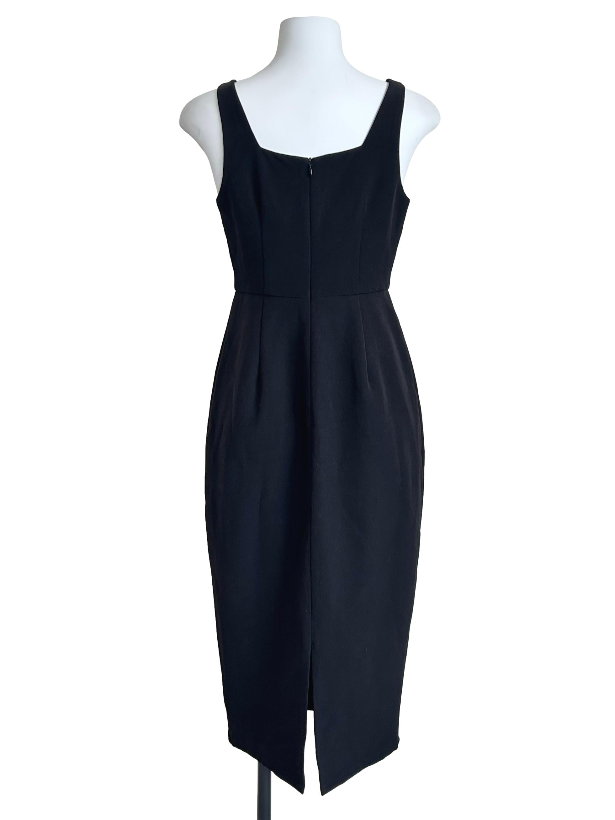 Black Sweetheart-Neck Sleeveless Sheath Dress