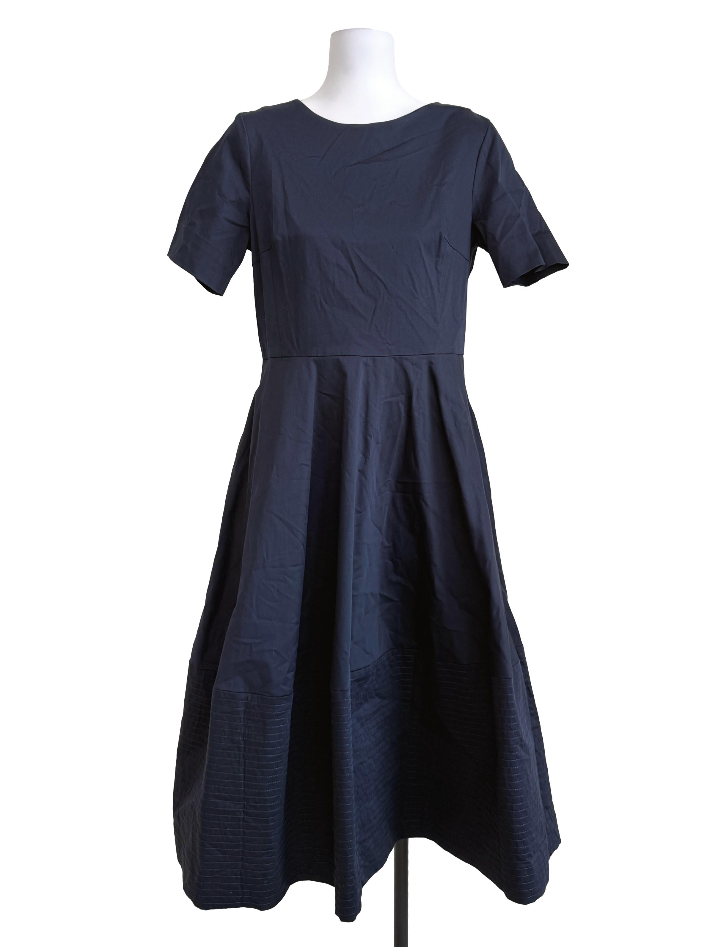 Navy Blue Fit-Flare Dress