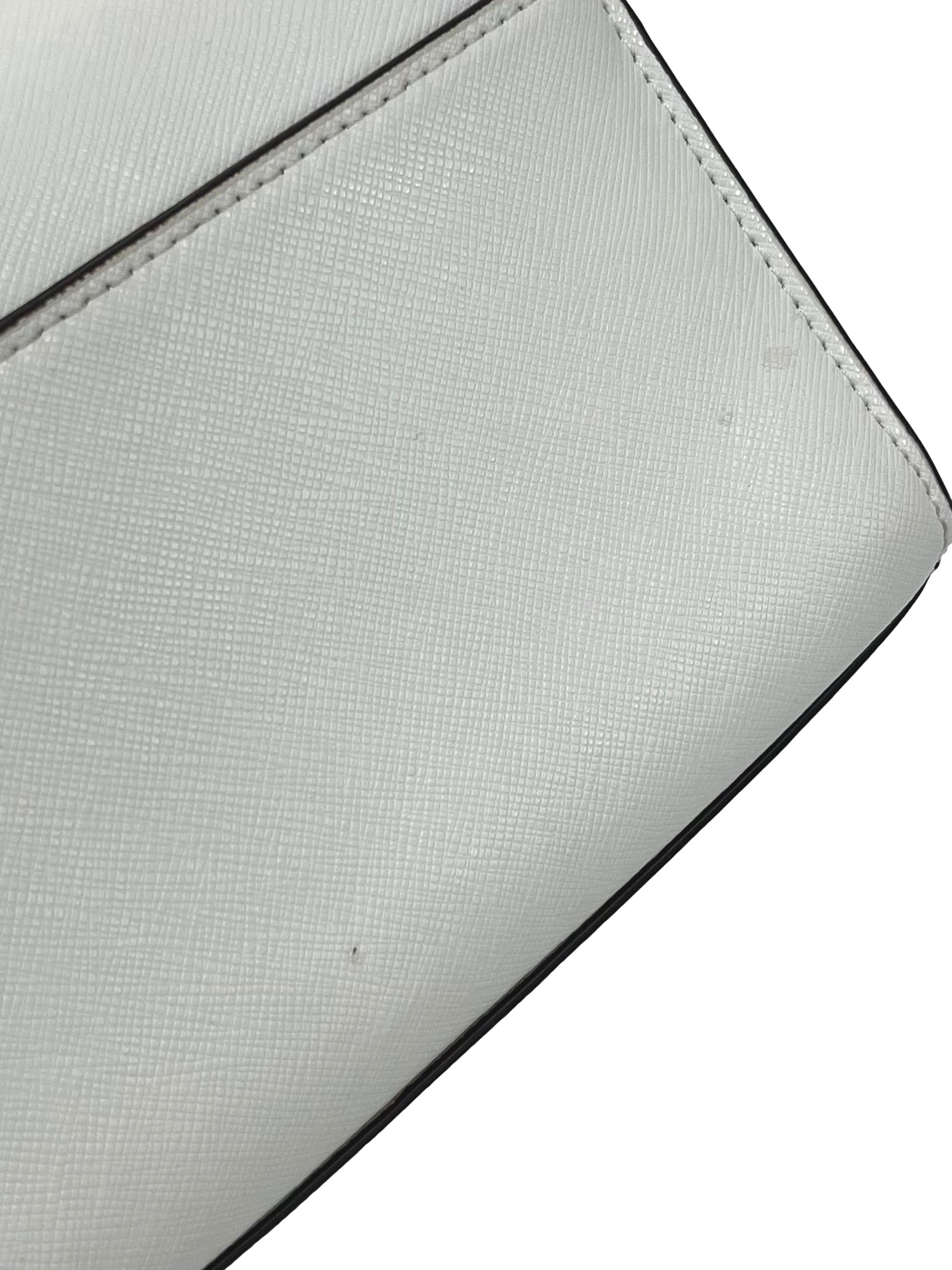 White Staci Small Flap Crossbody Bag