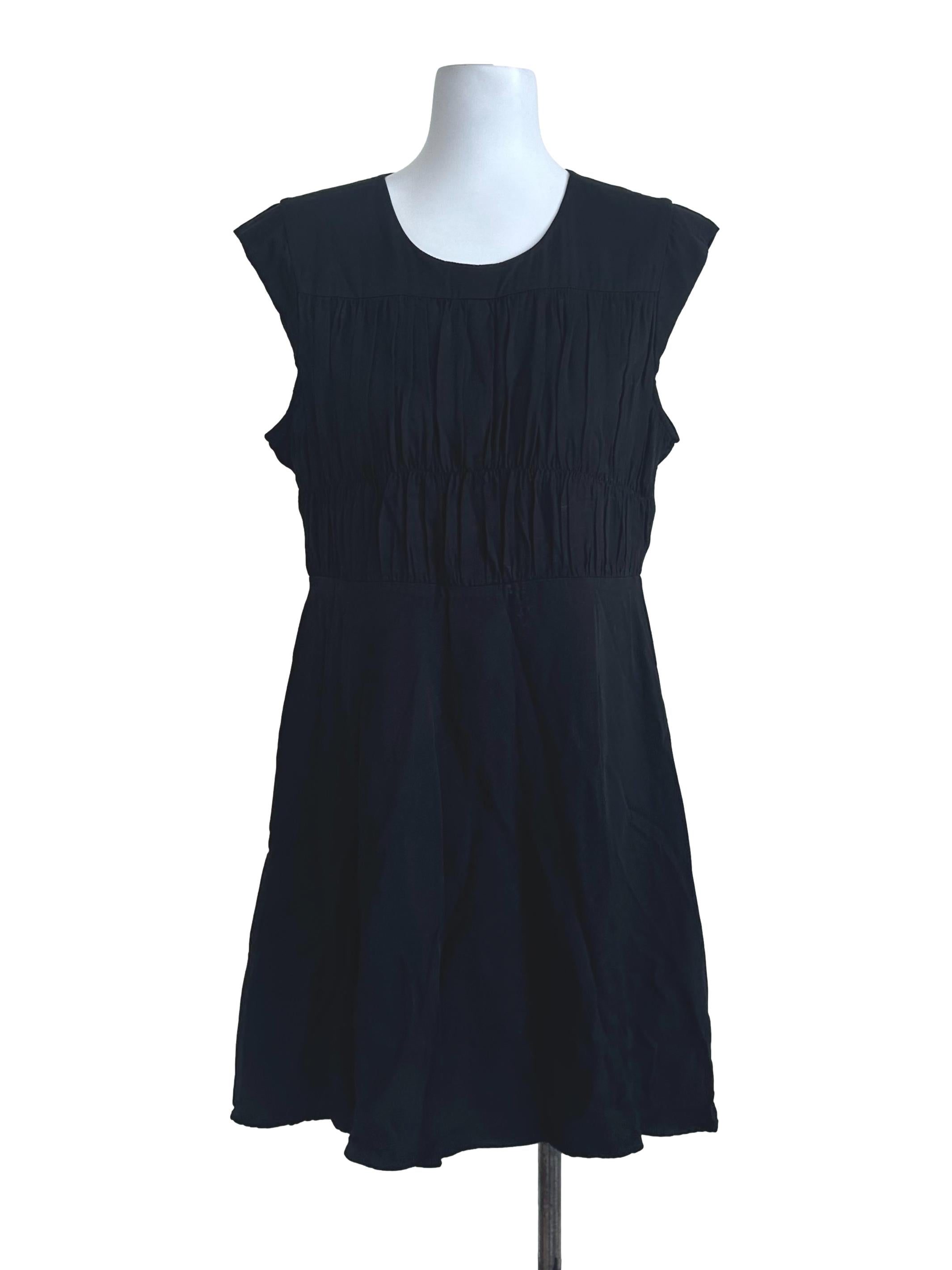 Black Plain Round Neck Dress