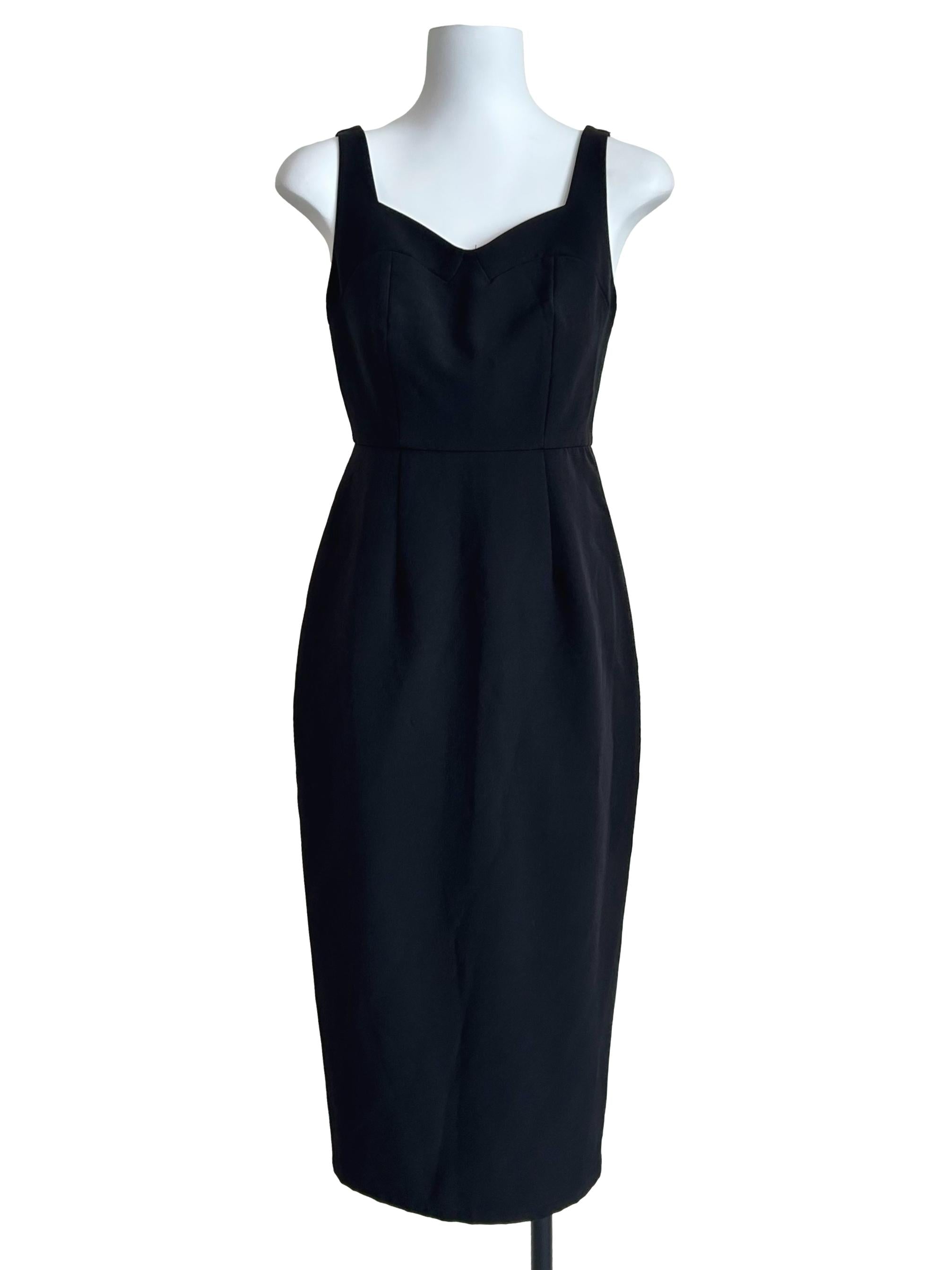 Black Sweetheart-Neck Sleeveless Sheath Dress