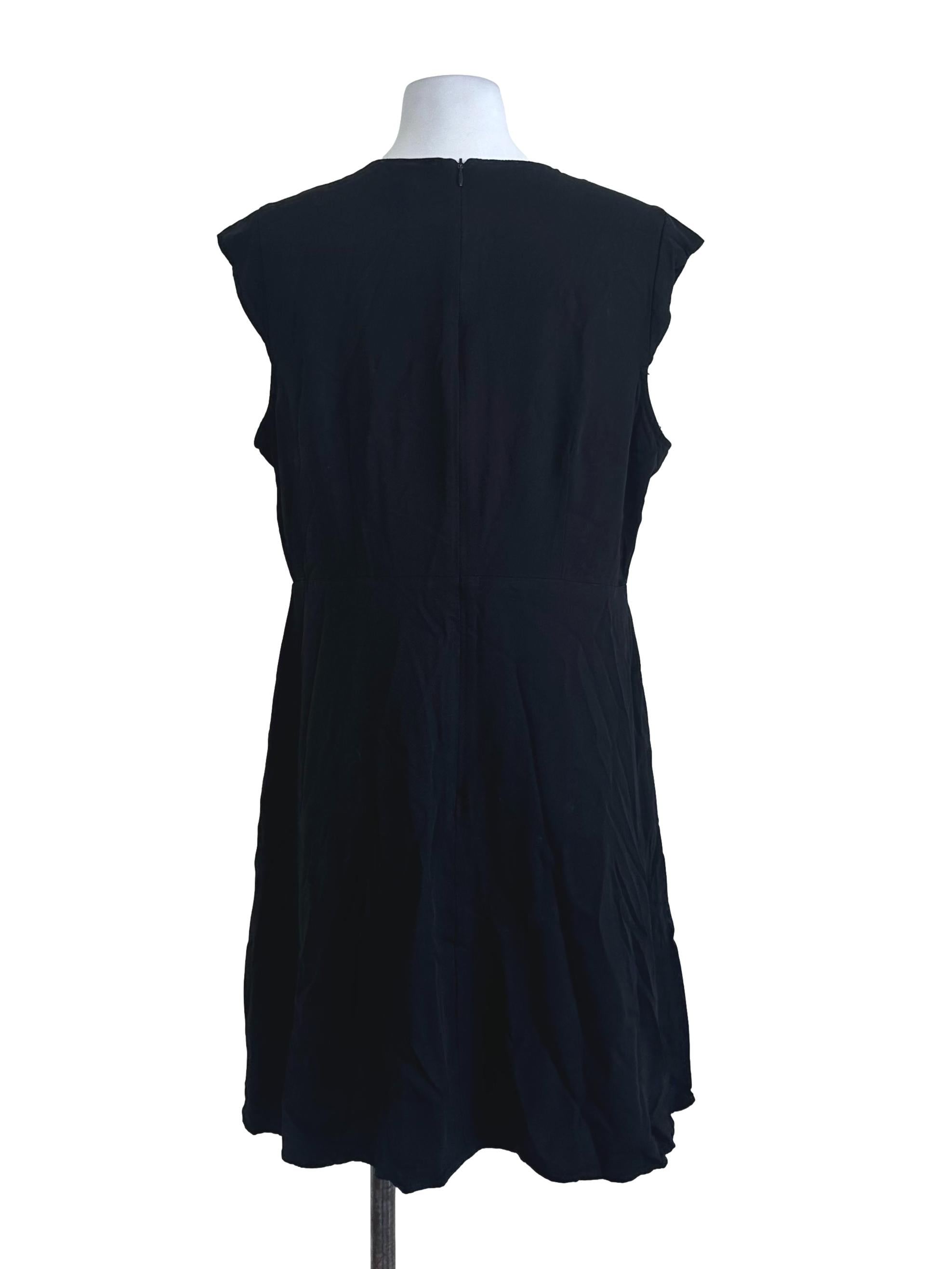 Black Plain Round Neck Dress
