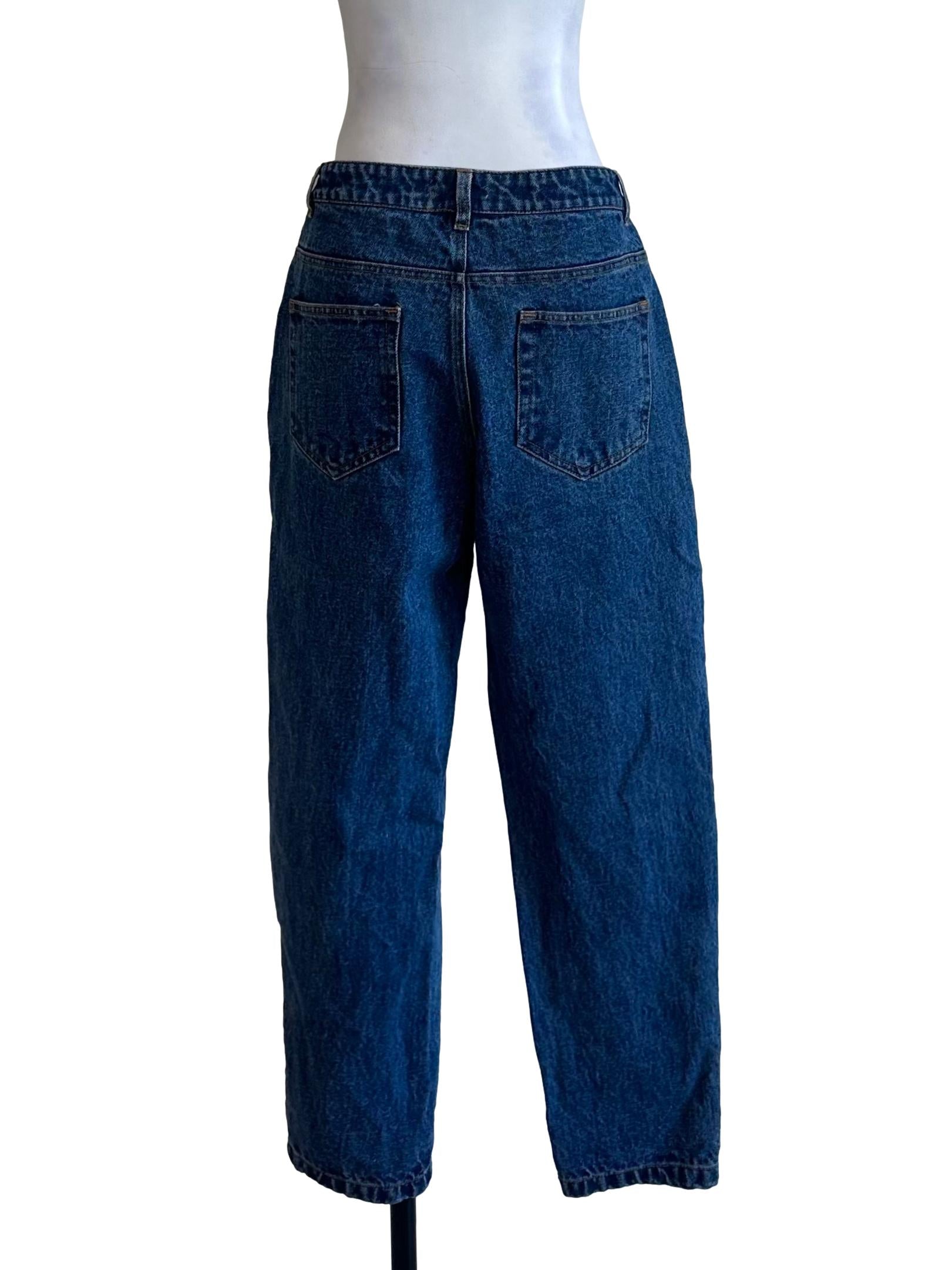 Dark Blue Denim Straight Jeans