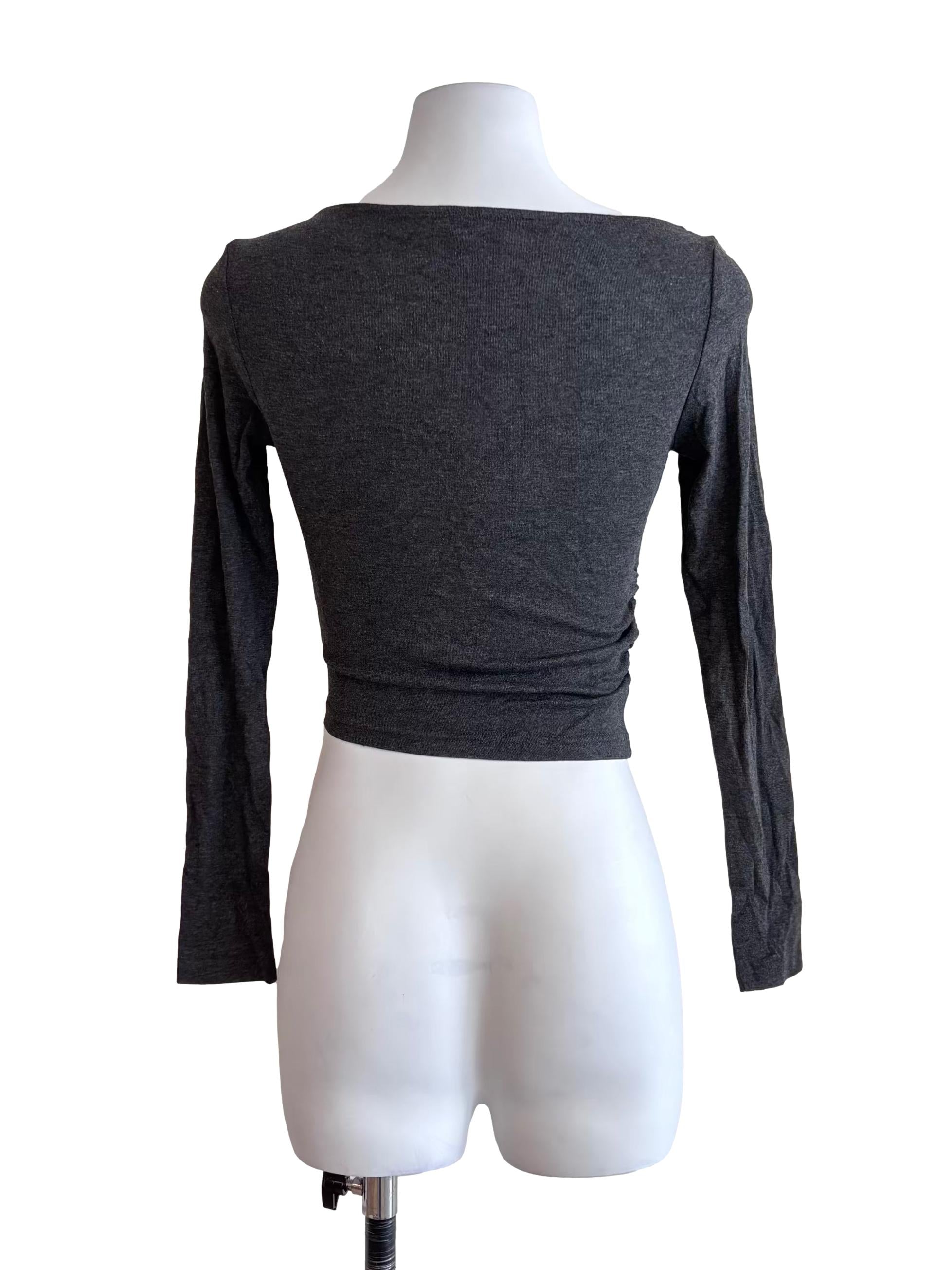 Anchor Grey Ribbed Long Sleeve Top