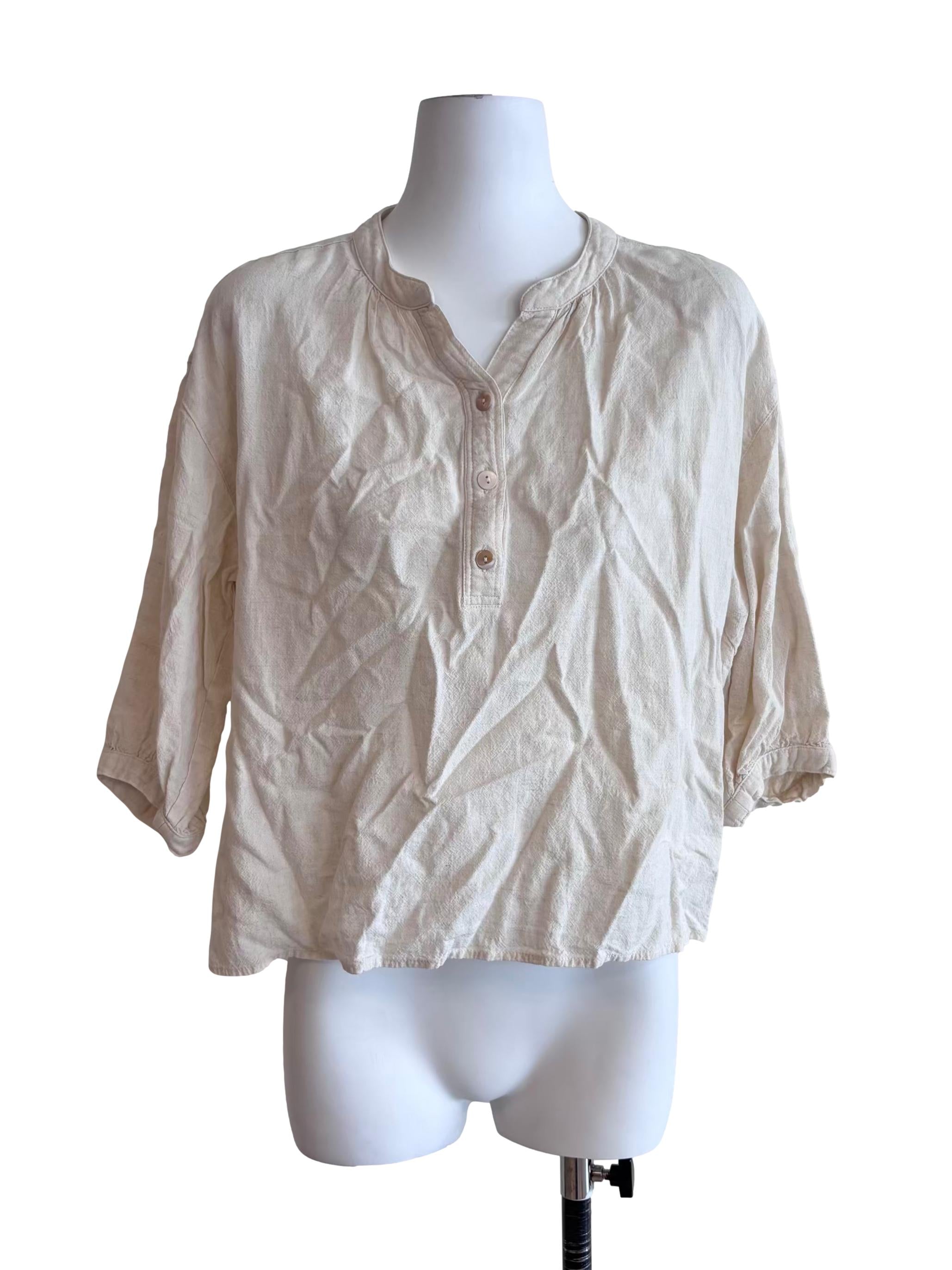 Light Beige Linen Top