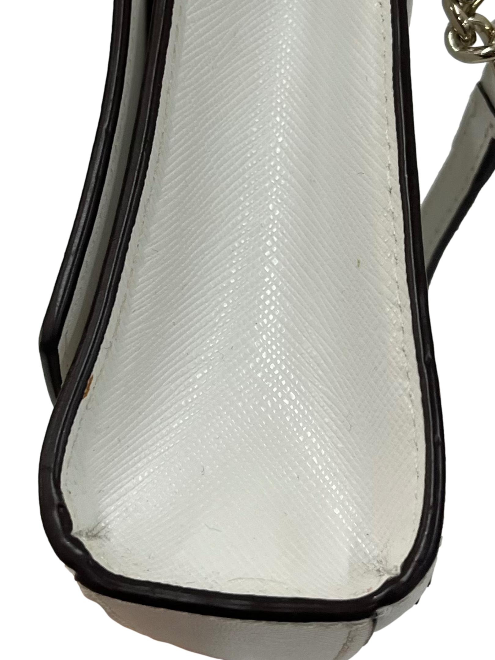 White Staci Small Flap Crossbody Bag
