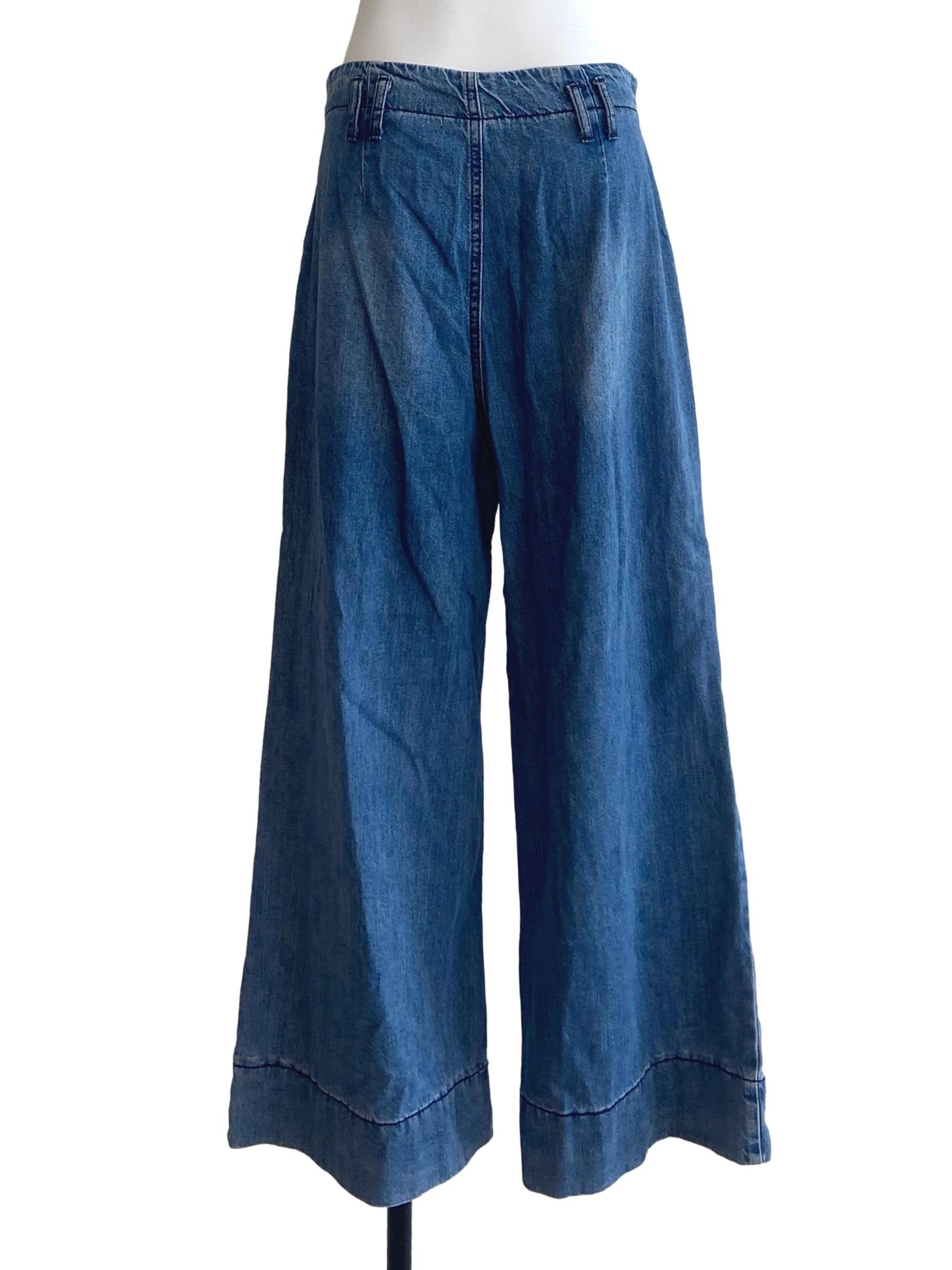 Blue Herringbone Straight Jeans LB
