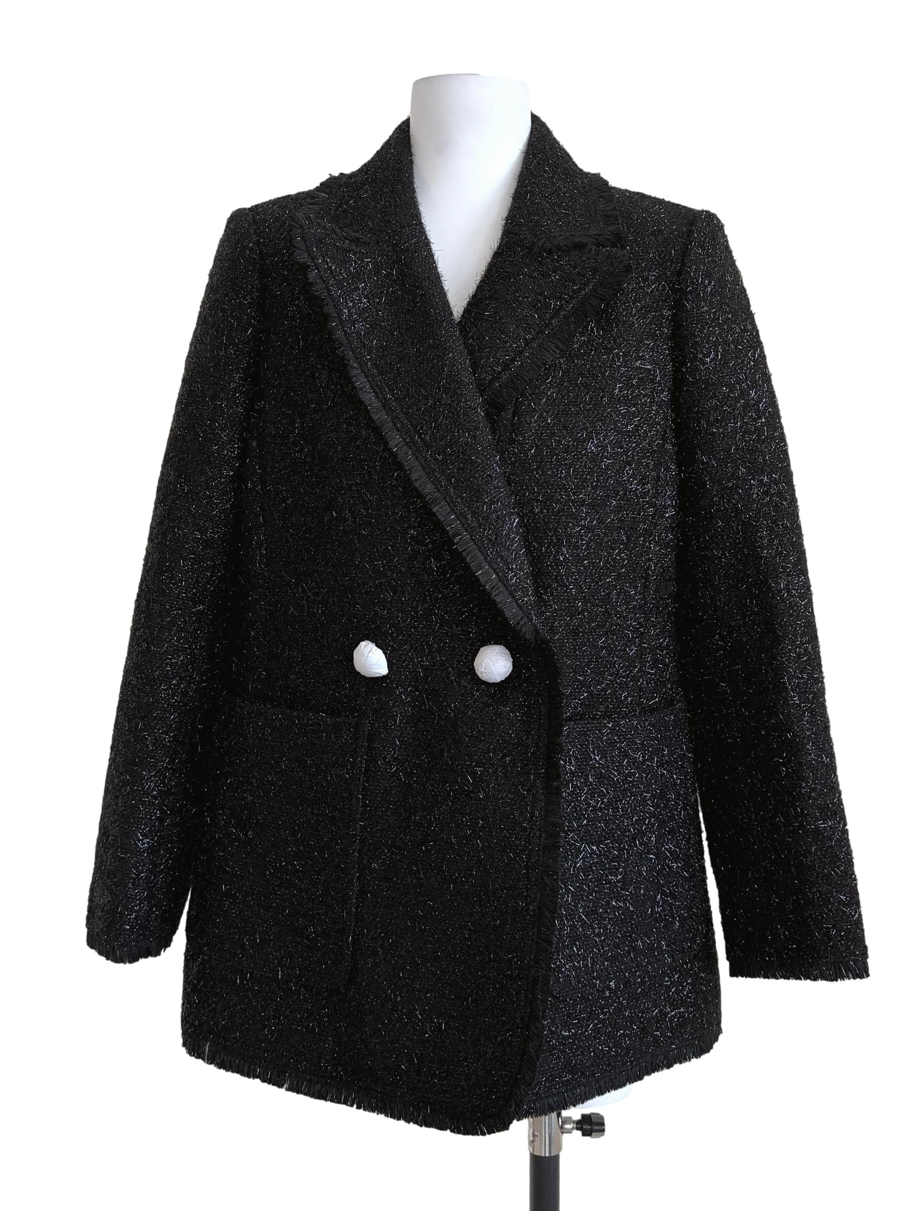 Black Double-Breasted Blazer