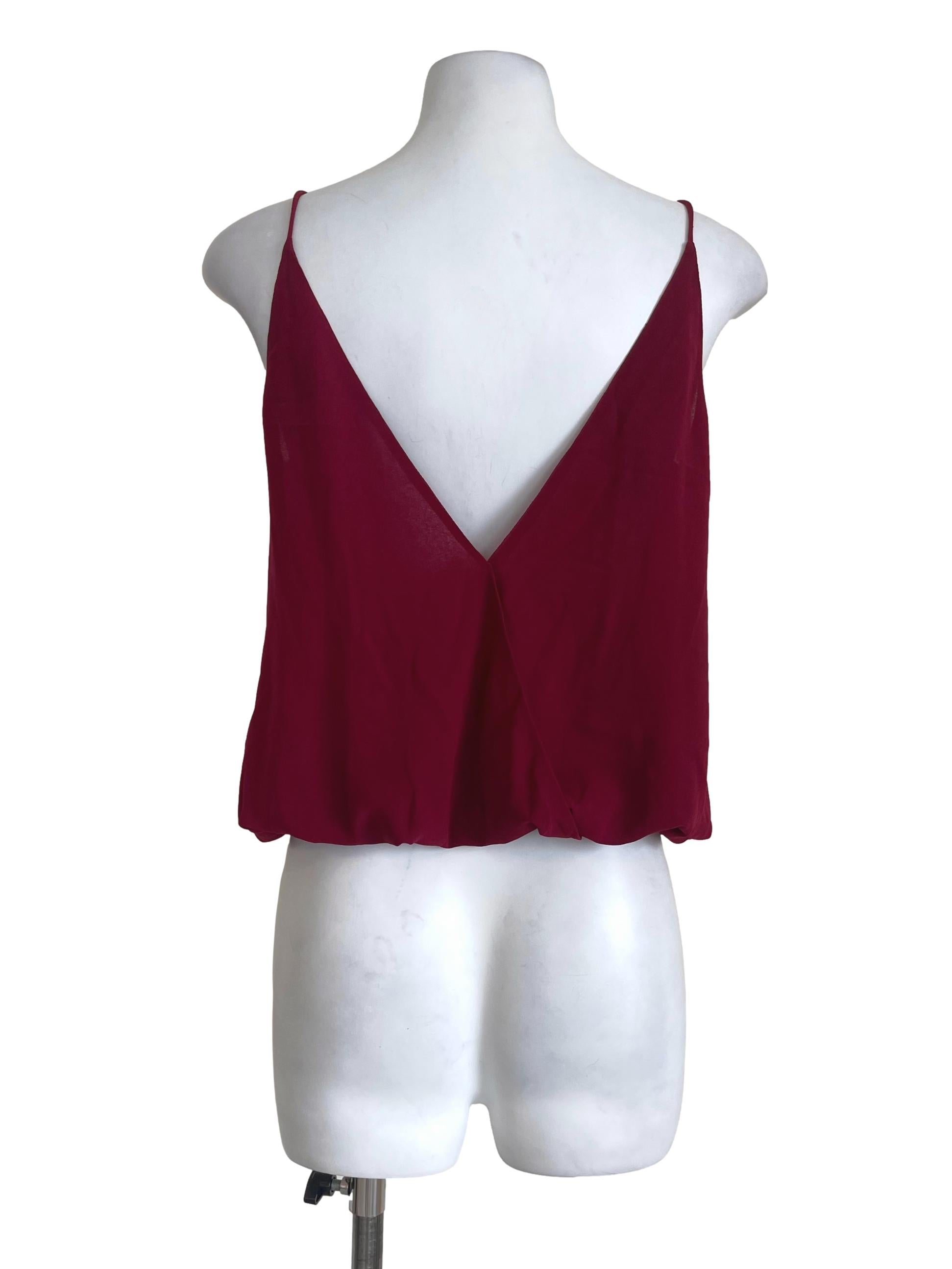 Maroon V Nrckline Top LB