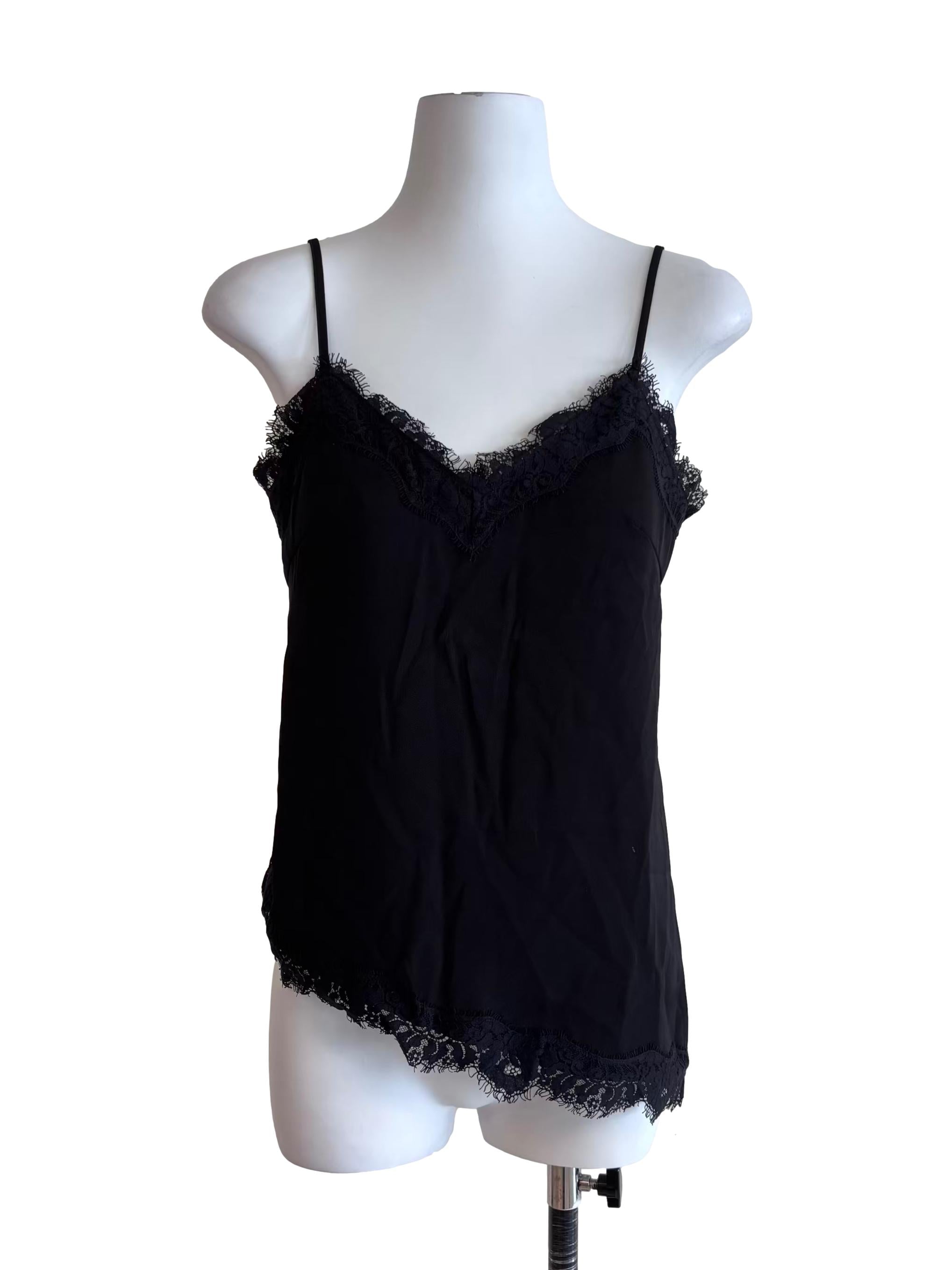 Black Laurelle Lace Padded Top