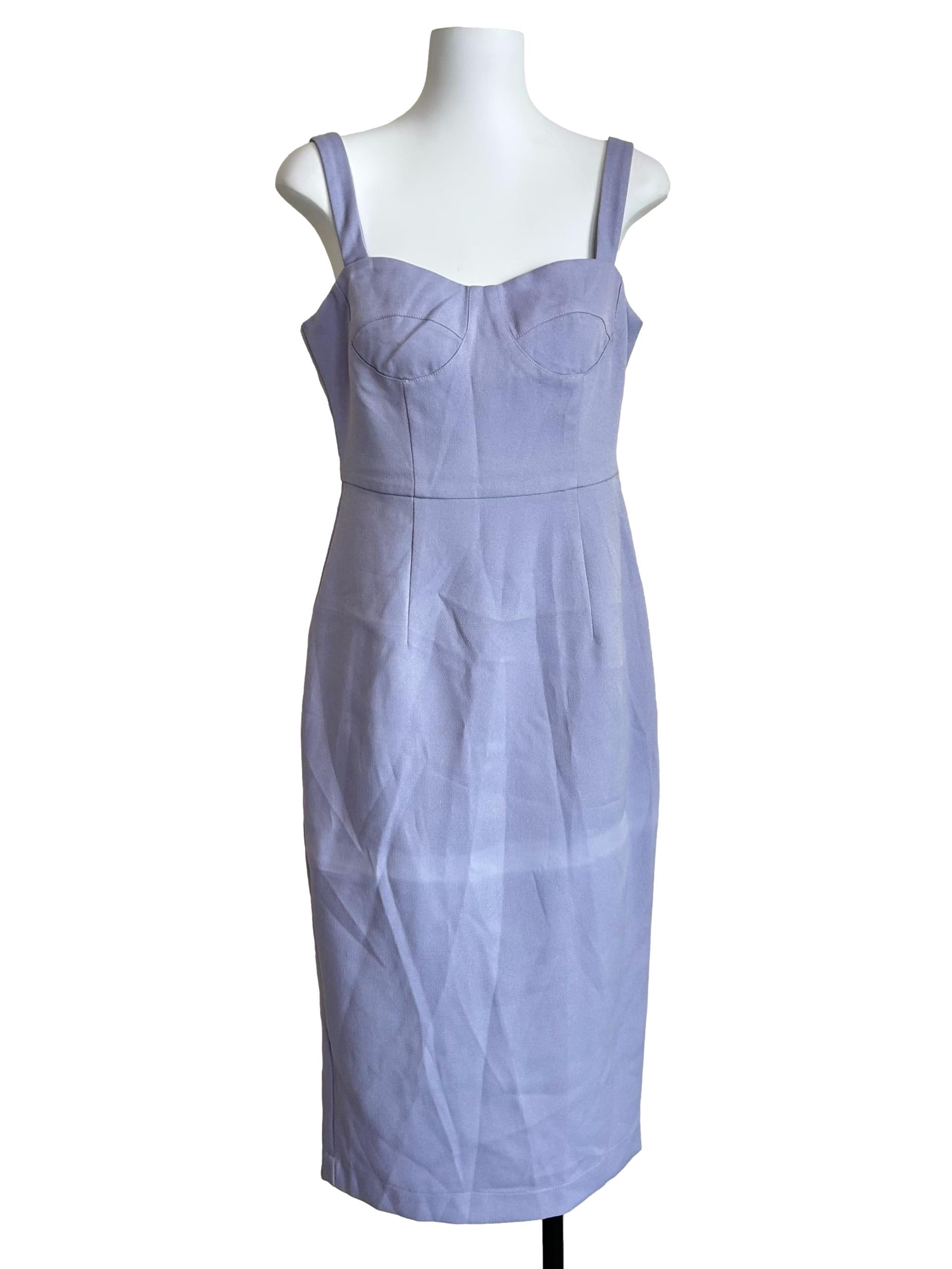 Lilac Purple Bustier-Style Cami Midi Dress