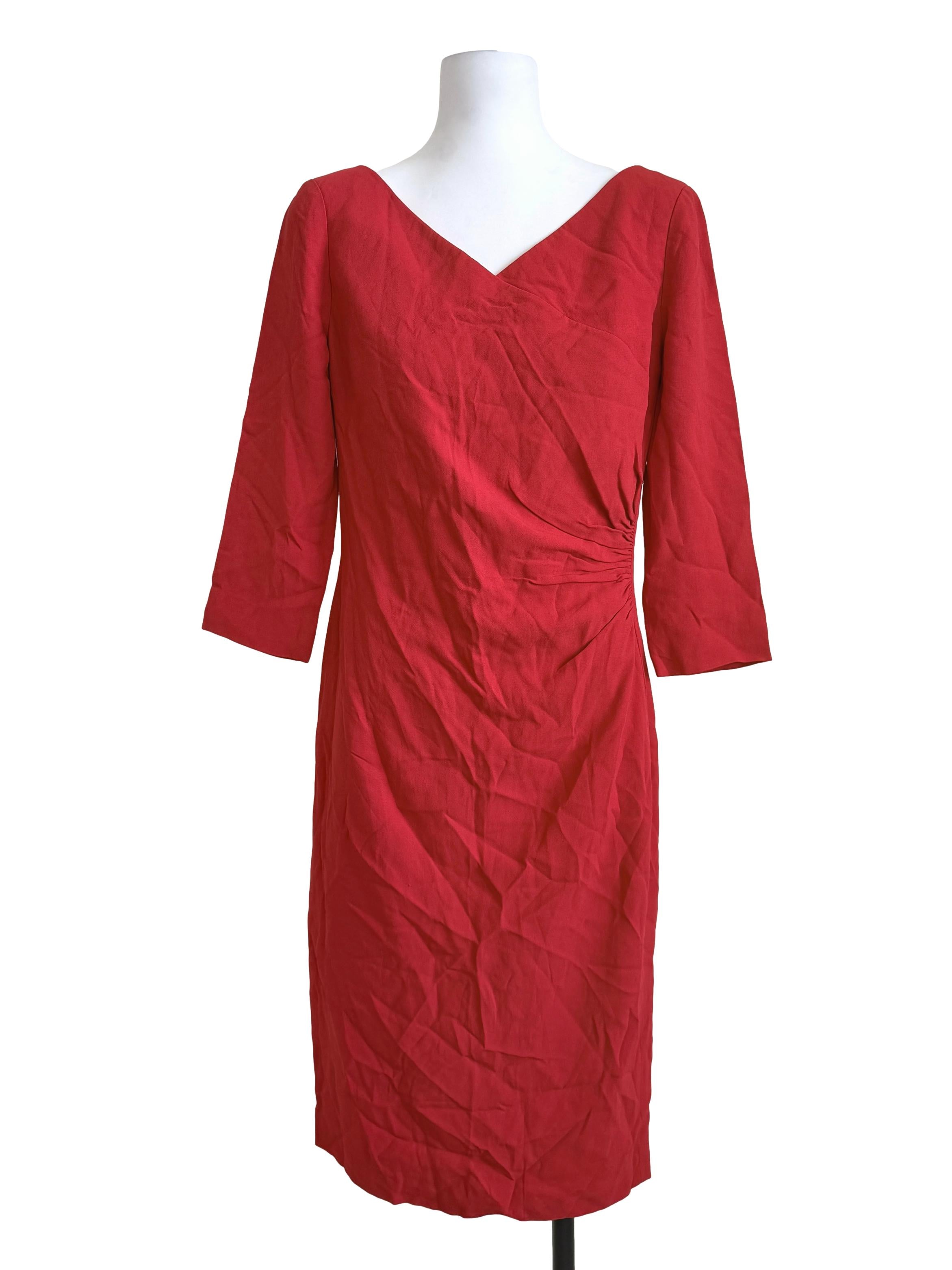 Crimson Red Sheath Dress