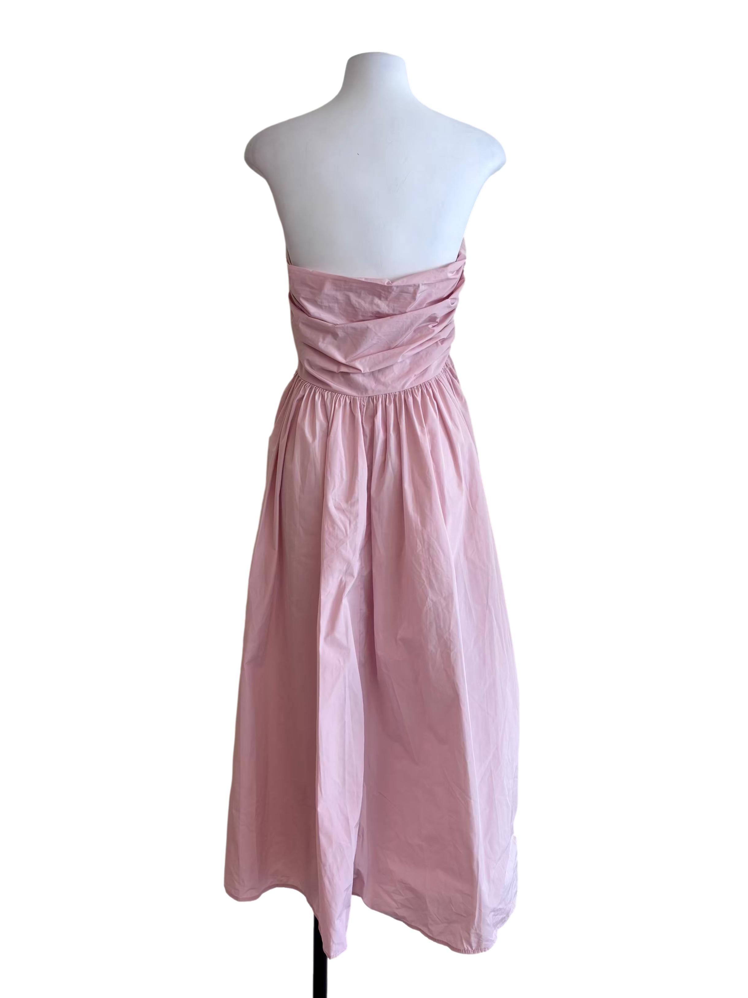 Dusty Pink Drape Strapless Dress