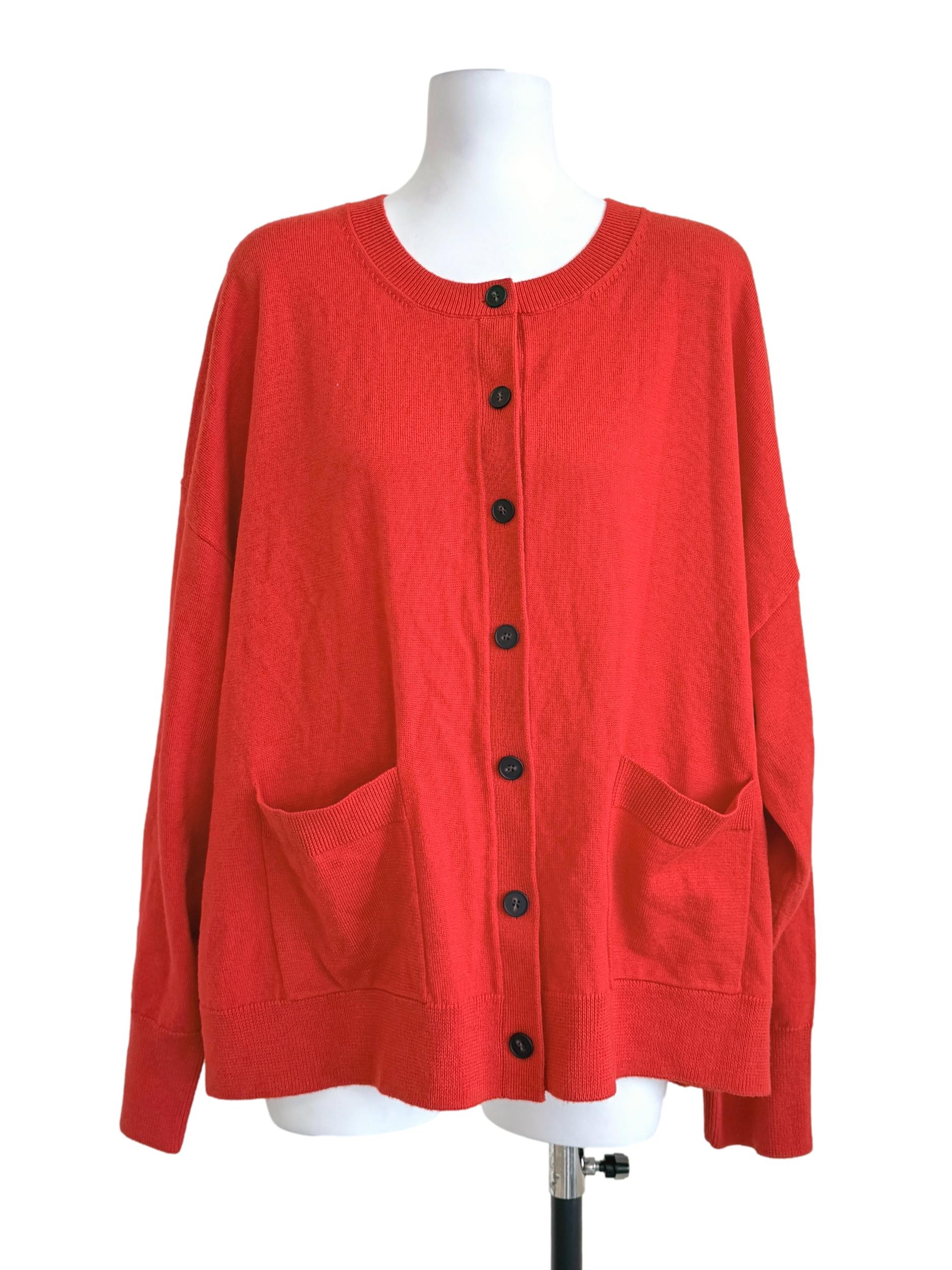 Candy Red Buttoned Up Cardigan