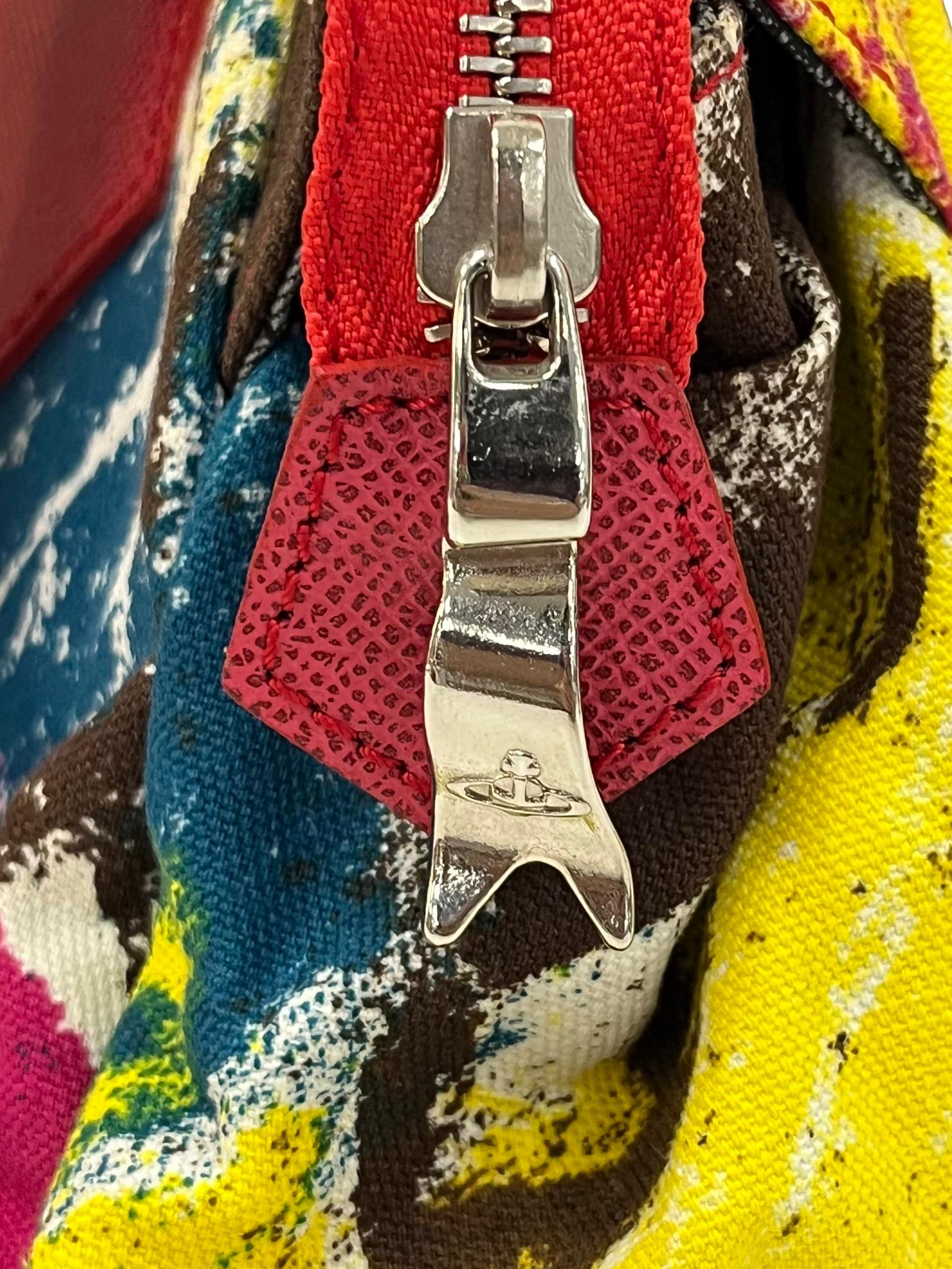 Multicolour Abstract Canvas Handbag