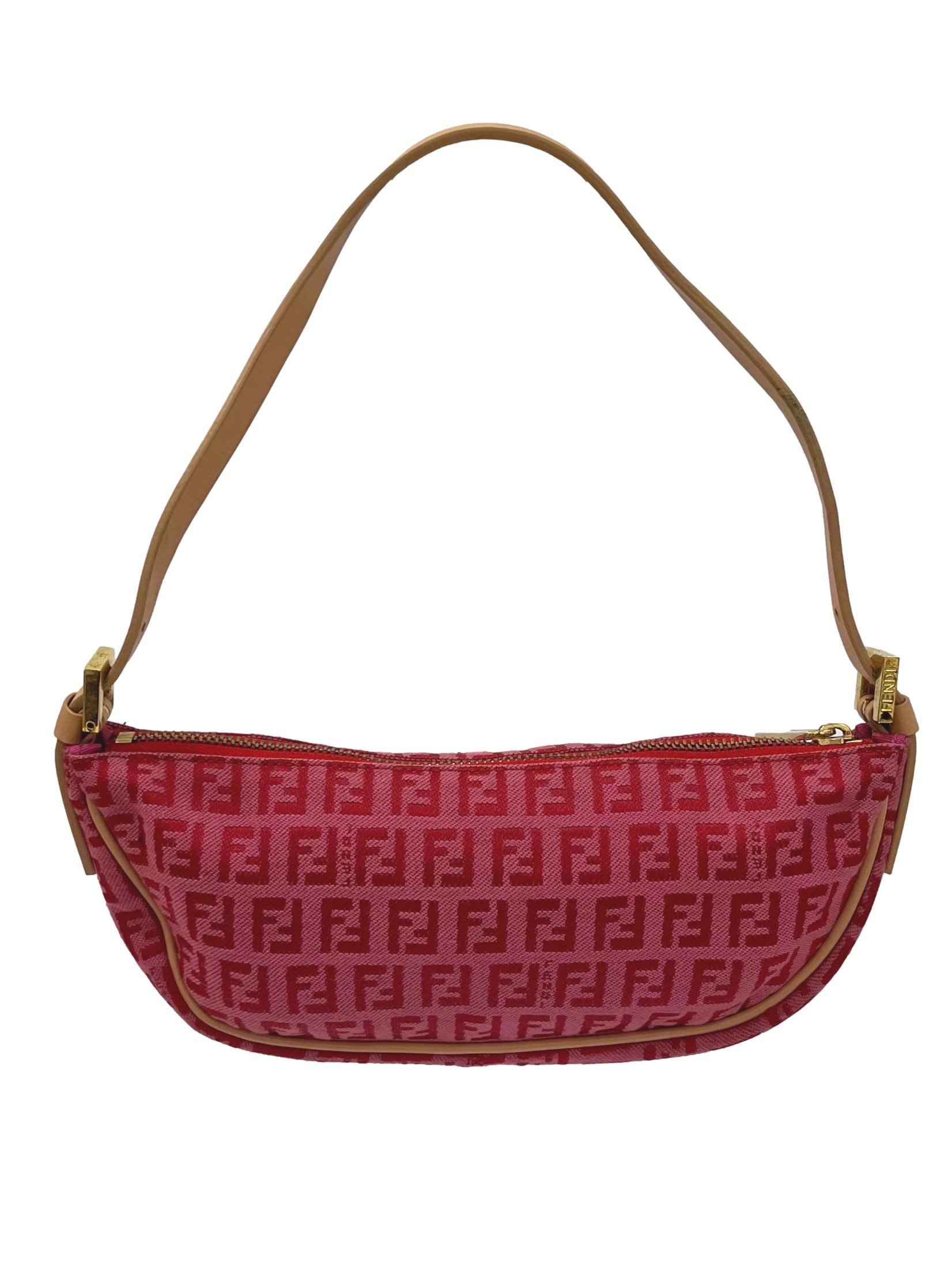 Pink Monogram Zucchino Canvas Pochette Bag