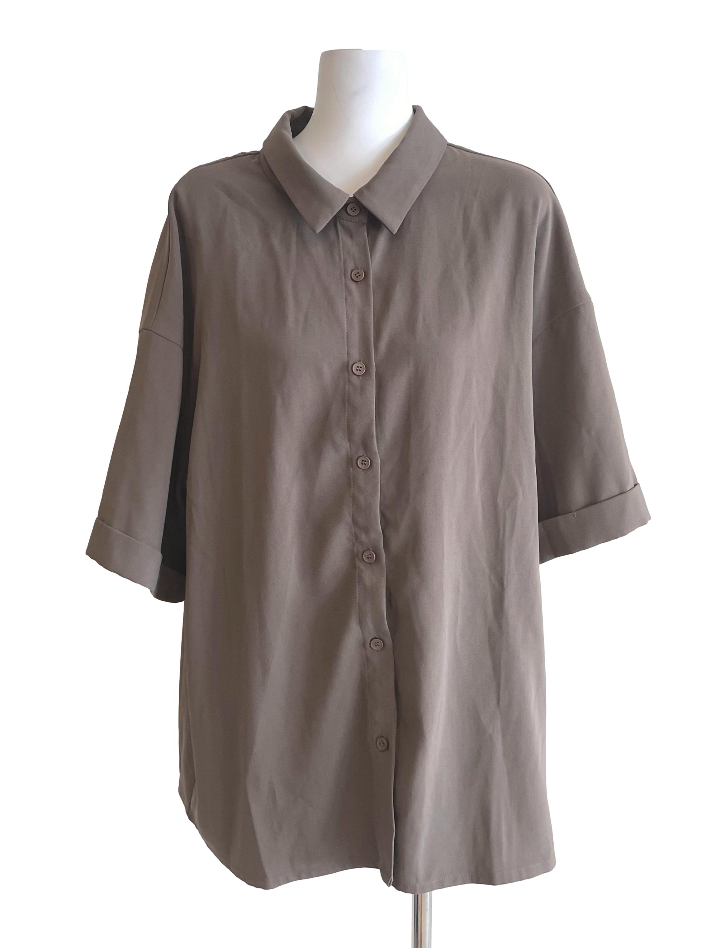 Light Cedar Oversized Shirt Dress