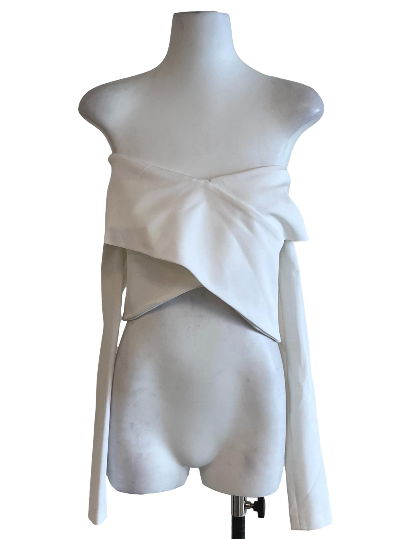White Issa Cross Crop Top